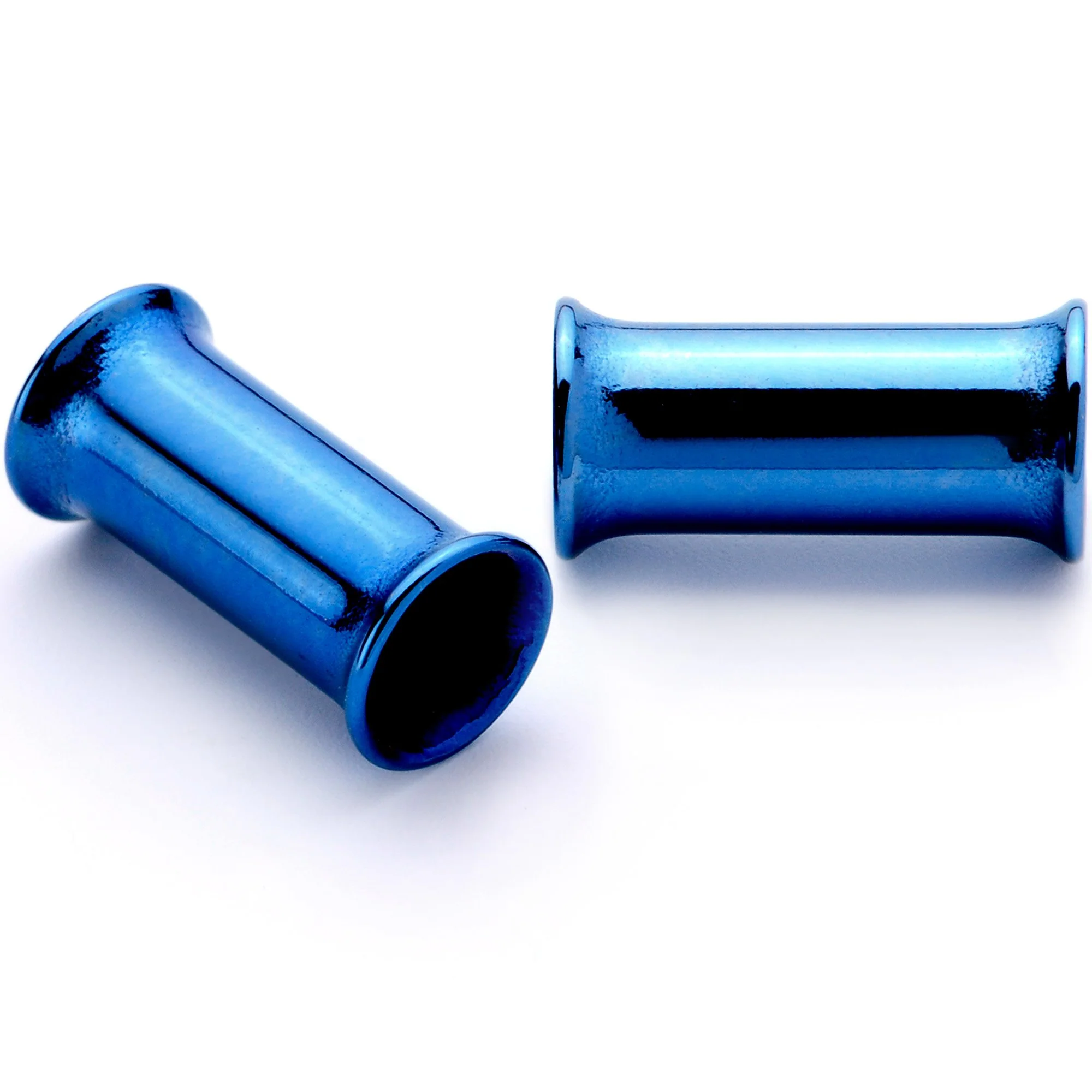 Blue Anodized Steel Double Flare Tunnel Plug Set 4mm to 16mm - Image 6