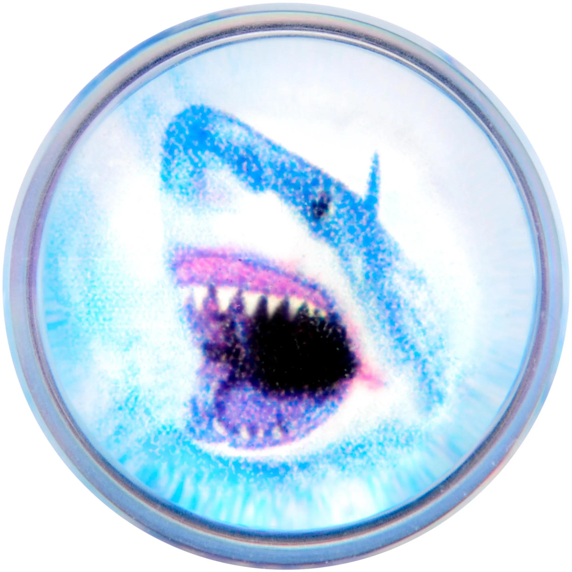Blue Clear Red Acrylic Scary Shark Saddle Plug Set - Image 4