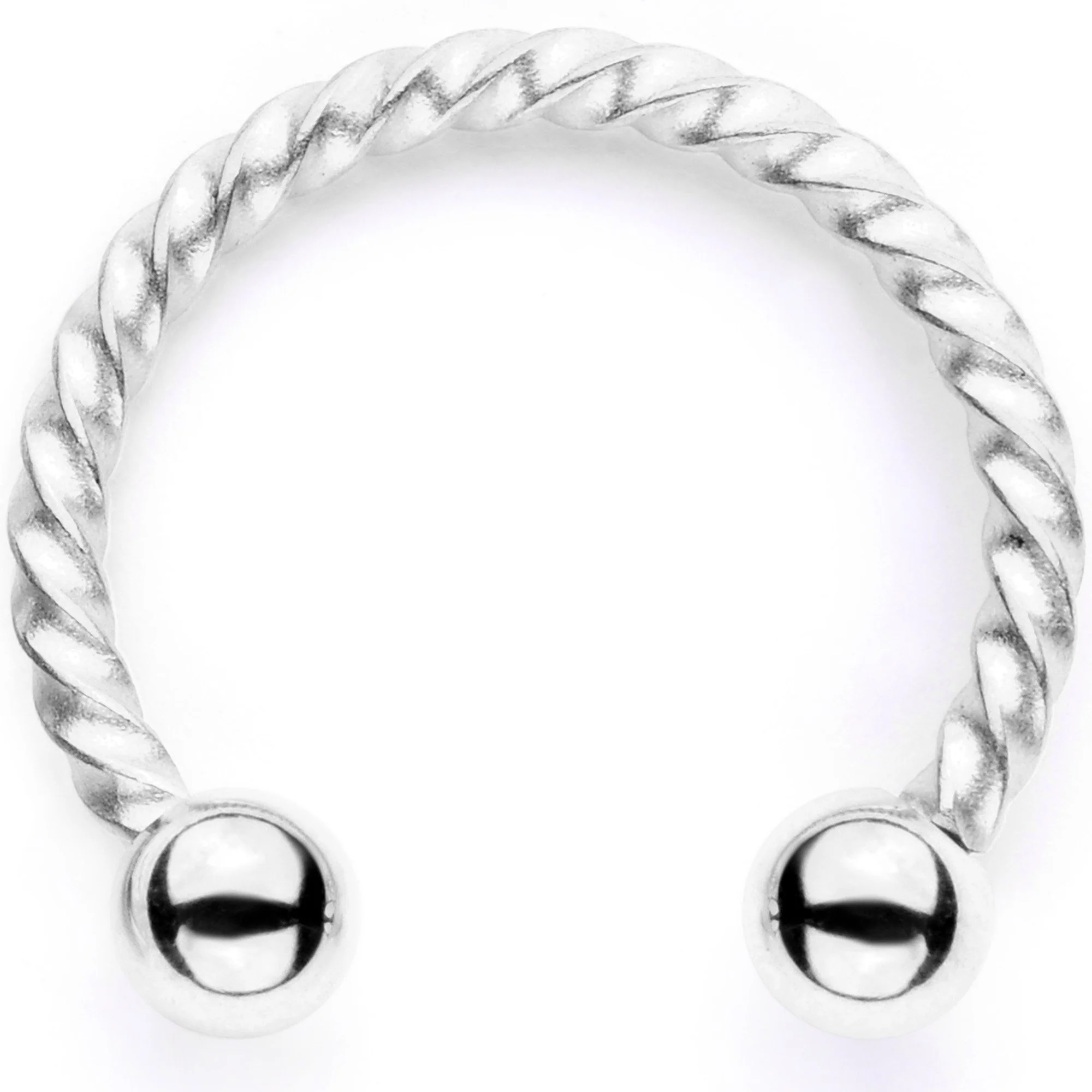 16G Blue Faux Opal Twisted Horseshoe Clip On Fake Septum Ring Set - Image 5