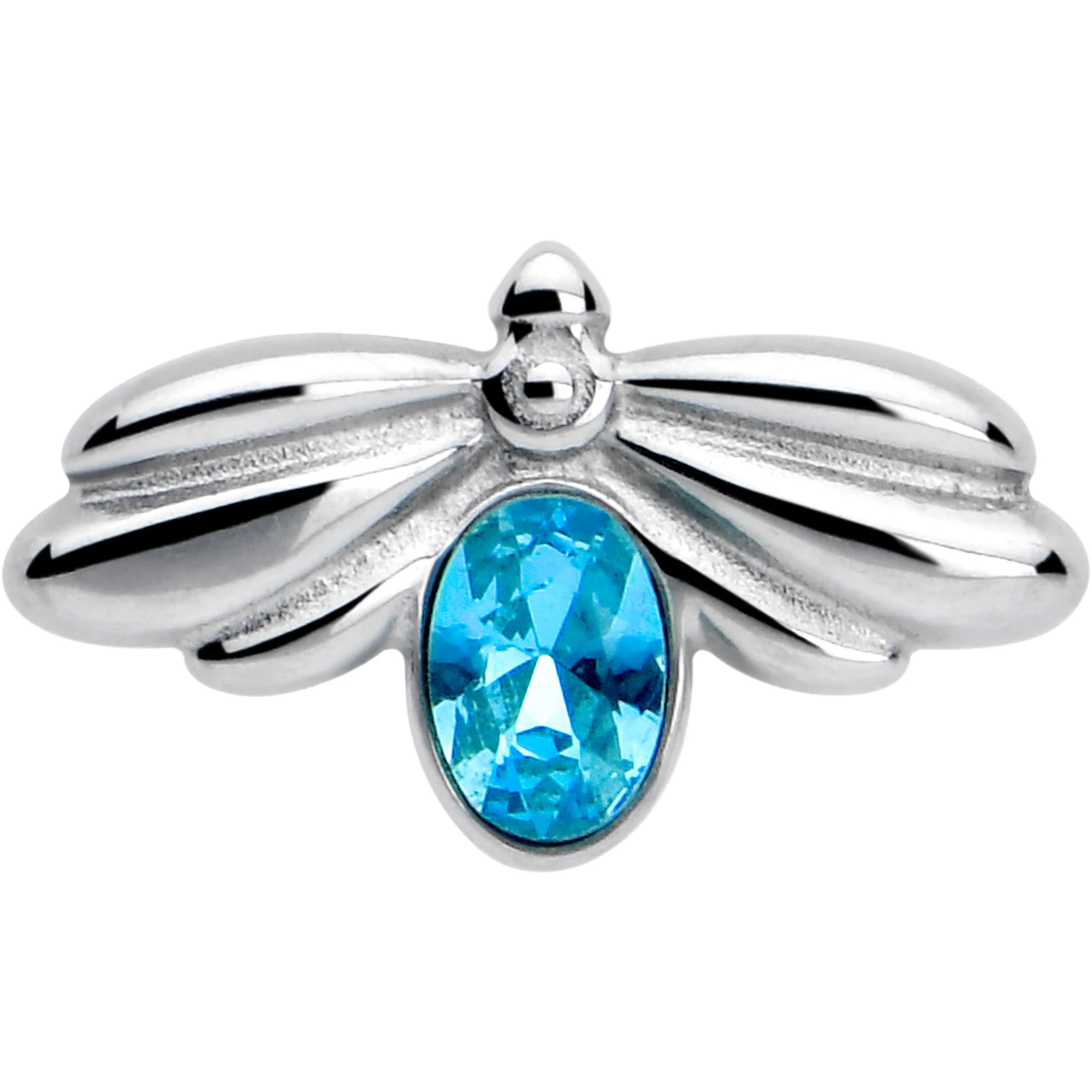 Blue Gem Little Cutie Bee Barbell Tongue Ring - Image 3