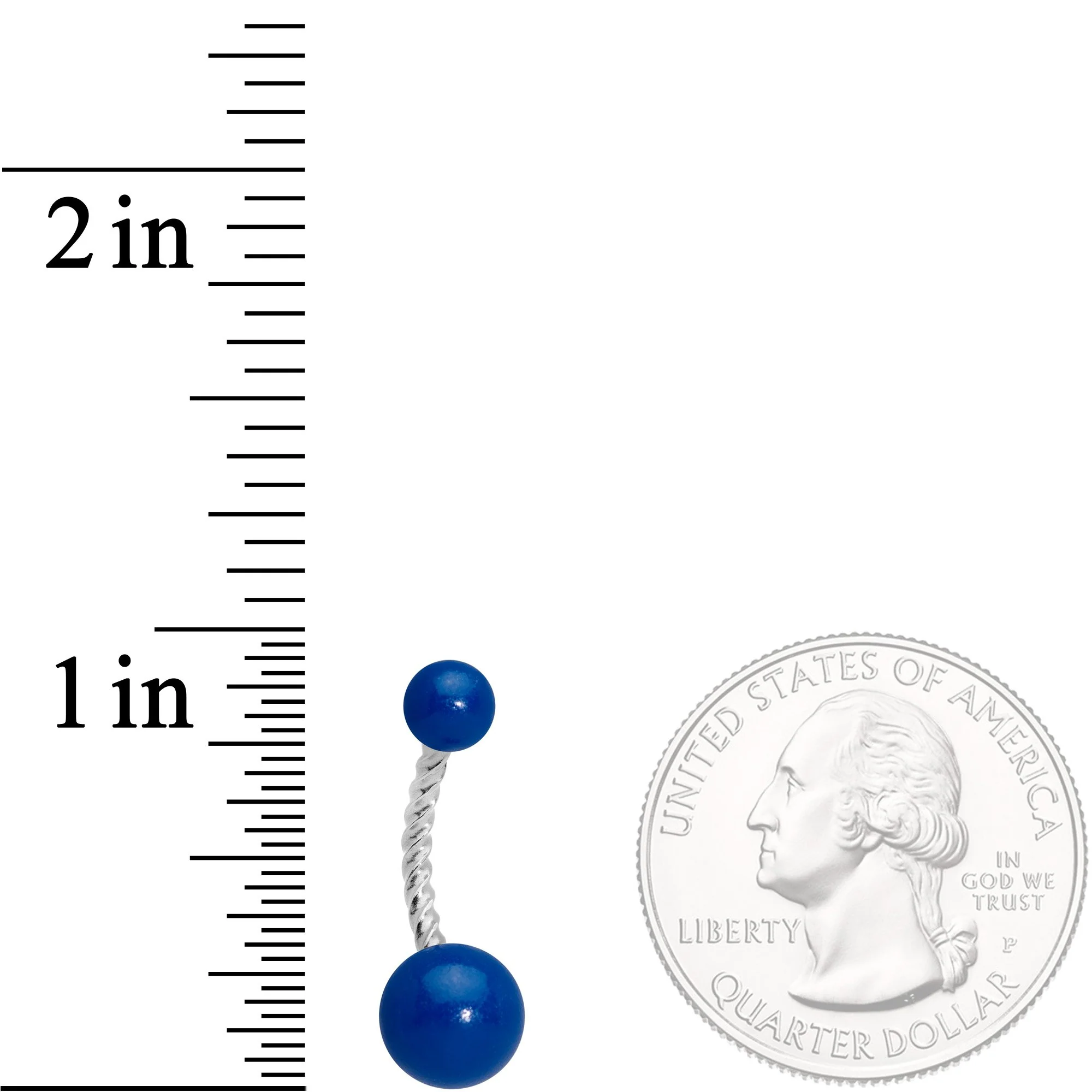 Blue Glow in the Dark Totally Twisted Belly Ring - Image 2