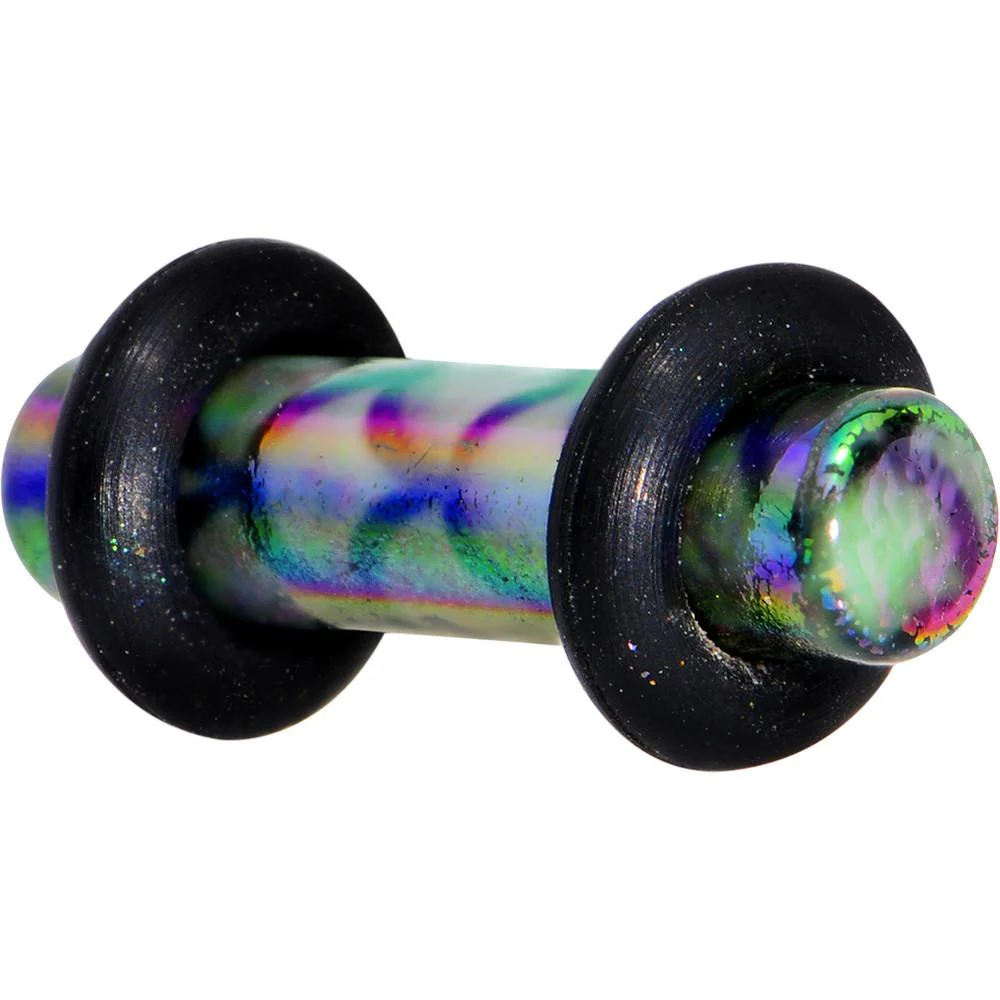 Green Blue Acrylic Mermaid Scale Straight Plug Set 14G to 8G - Image 2