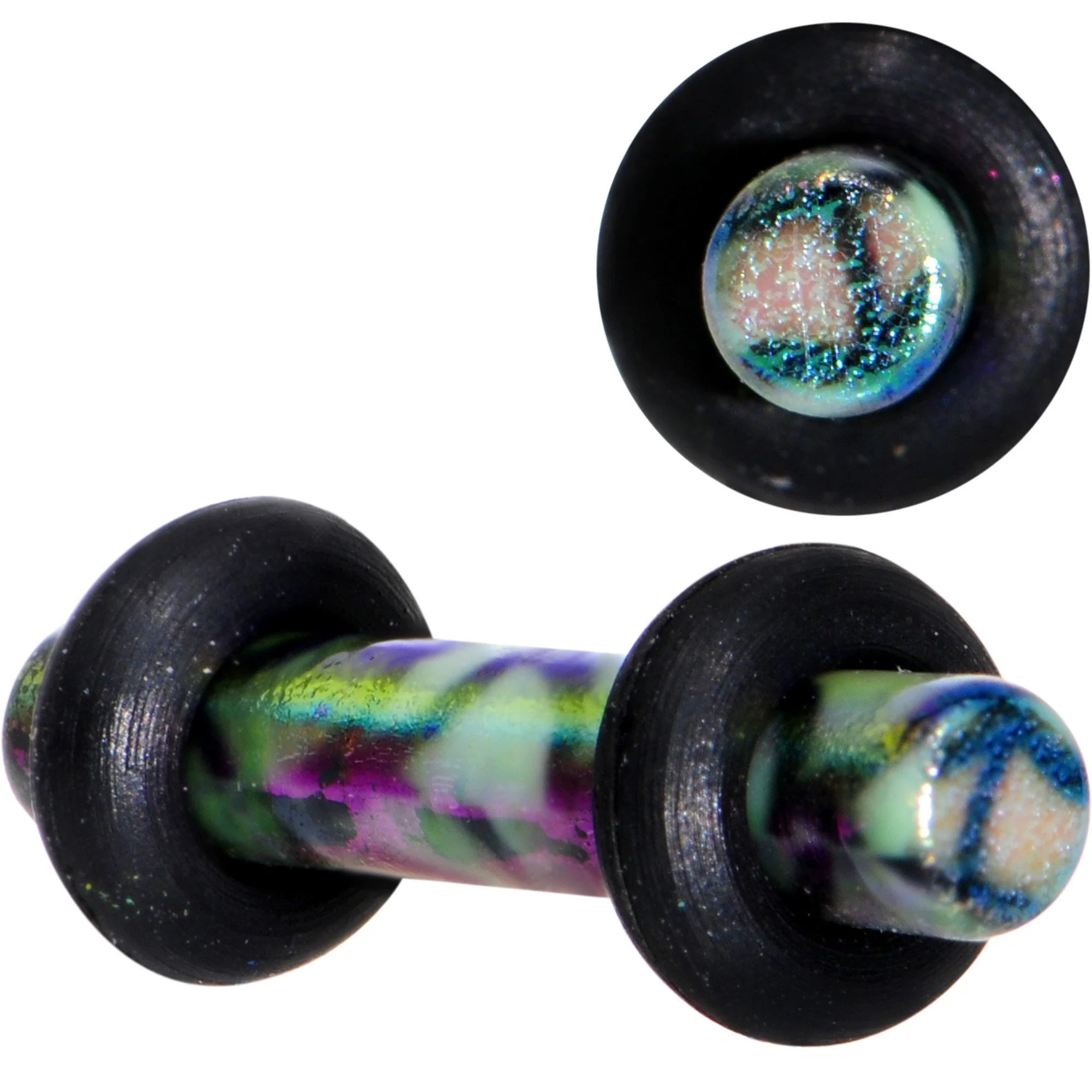 Green Blue Acrylic Mermaid Scale Straight Plug Set 14G to 8G - Image 5