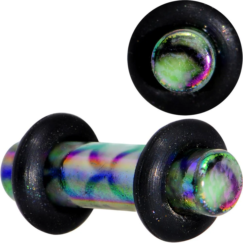 Green Blue Acrylic Mermaid Scale Straight Plug Set 14G to 8G - Image 6