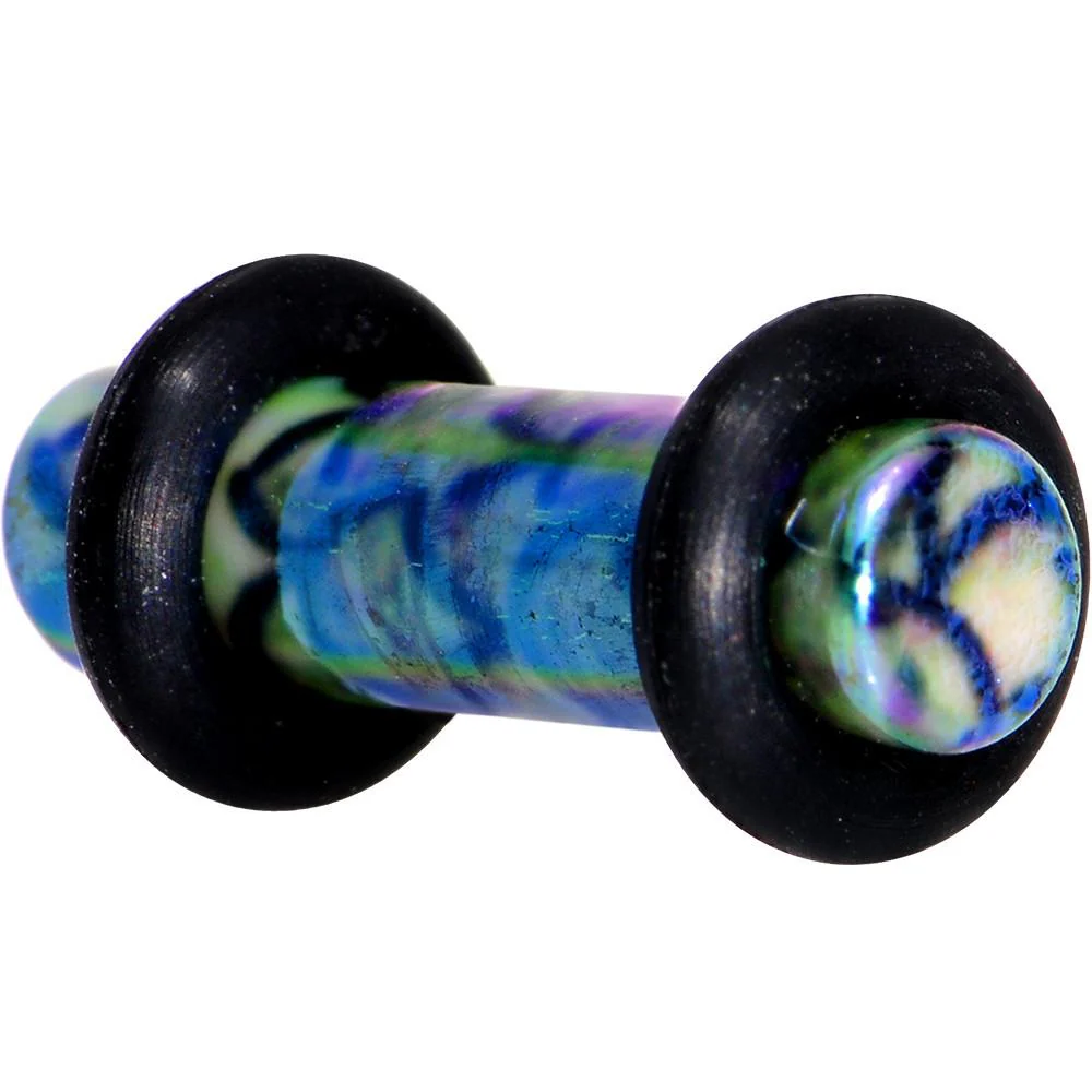 Green Blue Acrylic Mermaid Scale Straight Plug Set 14G to 8G - Image 7