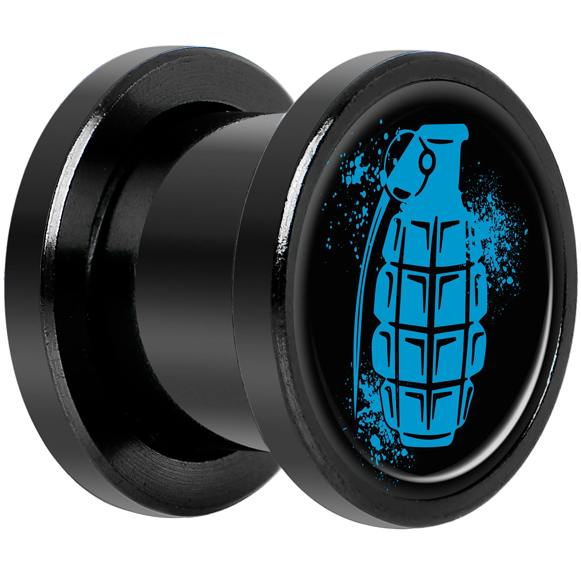 Blue Grenade Black Anodized Screw Fit Plug Set 00G - Image 2