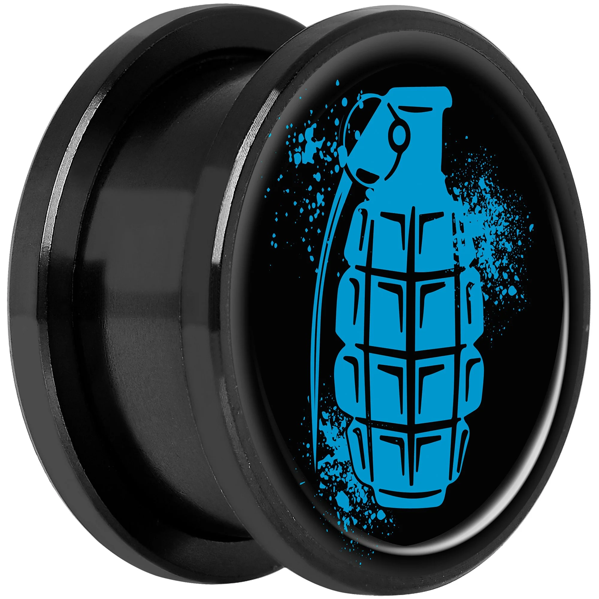 Blue Grenade Black Anodized Screw Fit Plug Set 18mm - Image 2