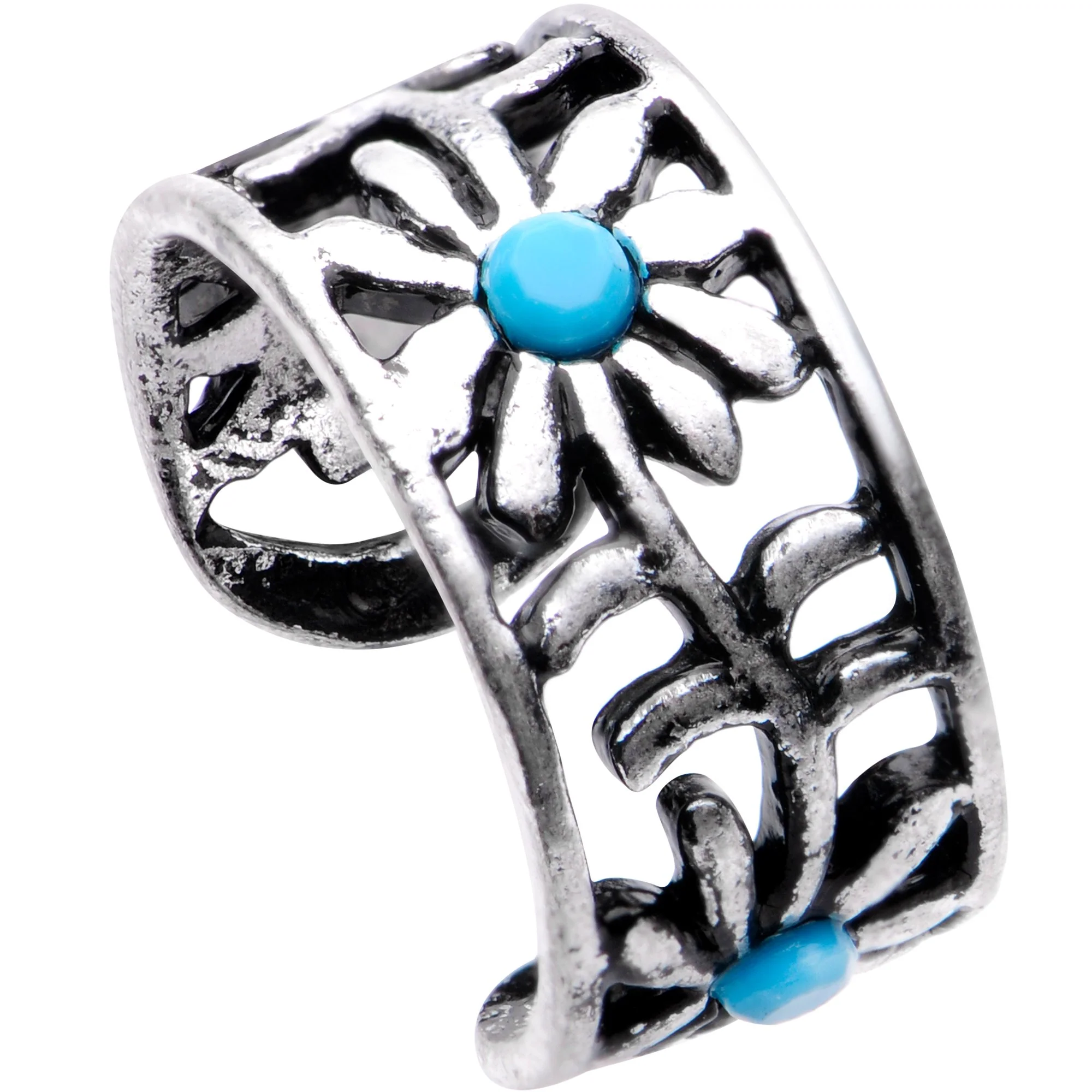 Blue Orb Flower Halo Toe Ring - Image 3