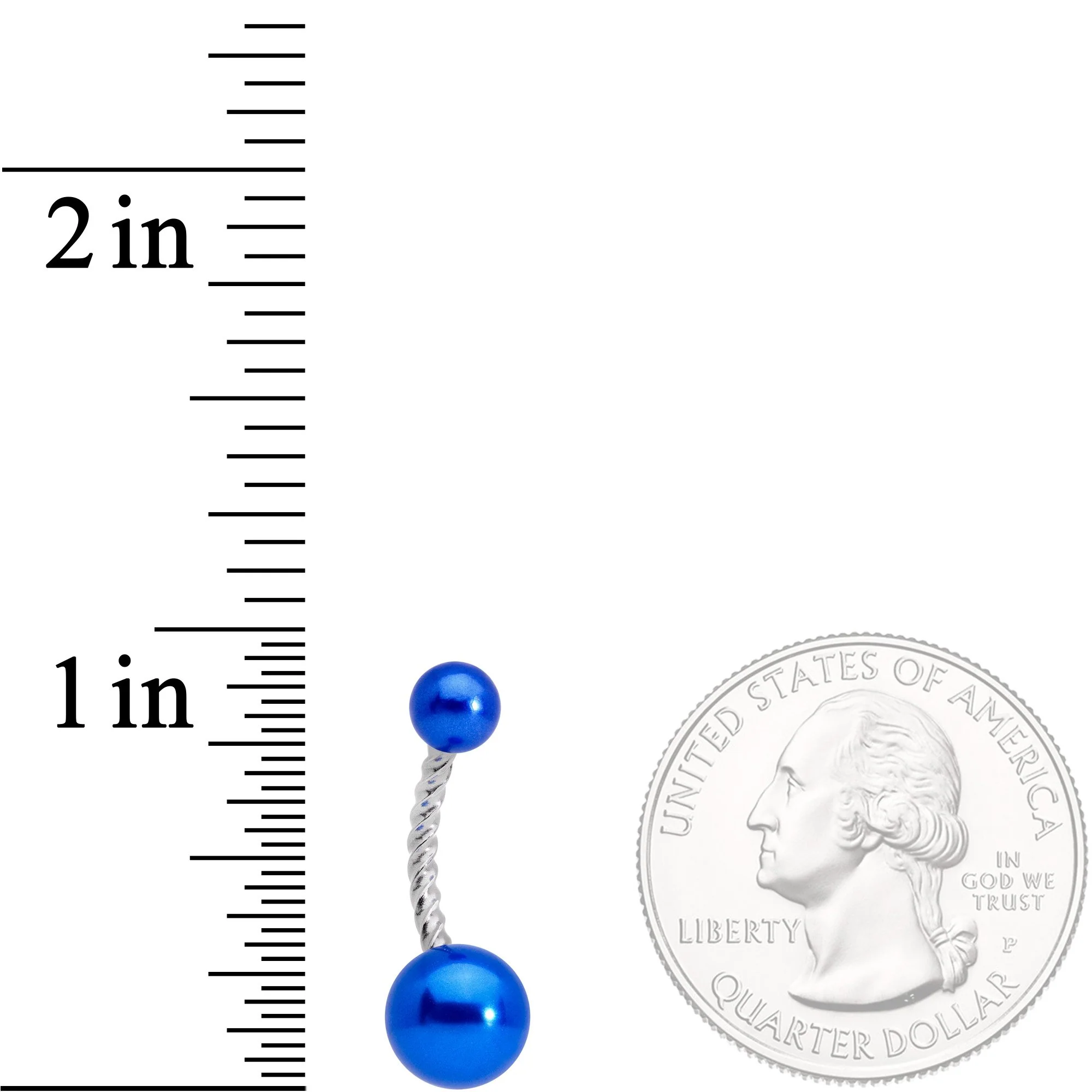 Blue Pearlescent Totally Twisted Belly Ring - Image 2