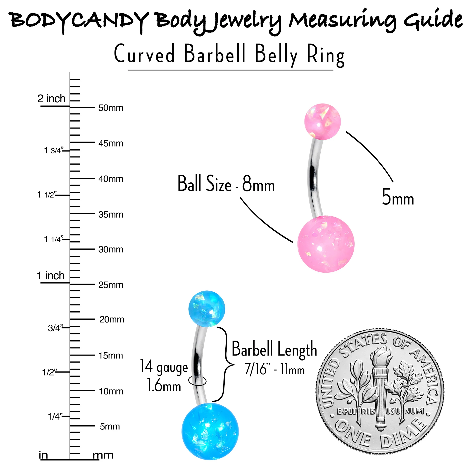 Blue Pink Purple Faux Opal Pack Belly Ring Set of 4 - Image 5
