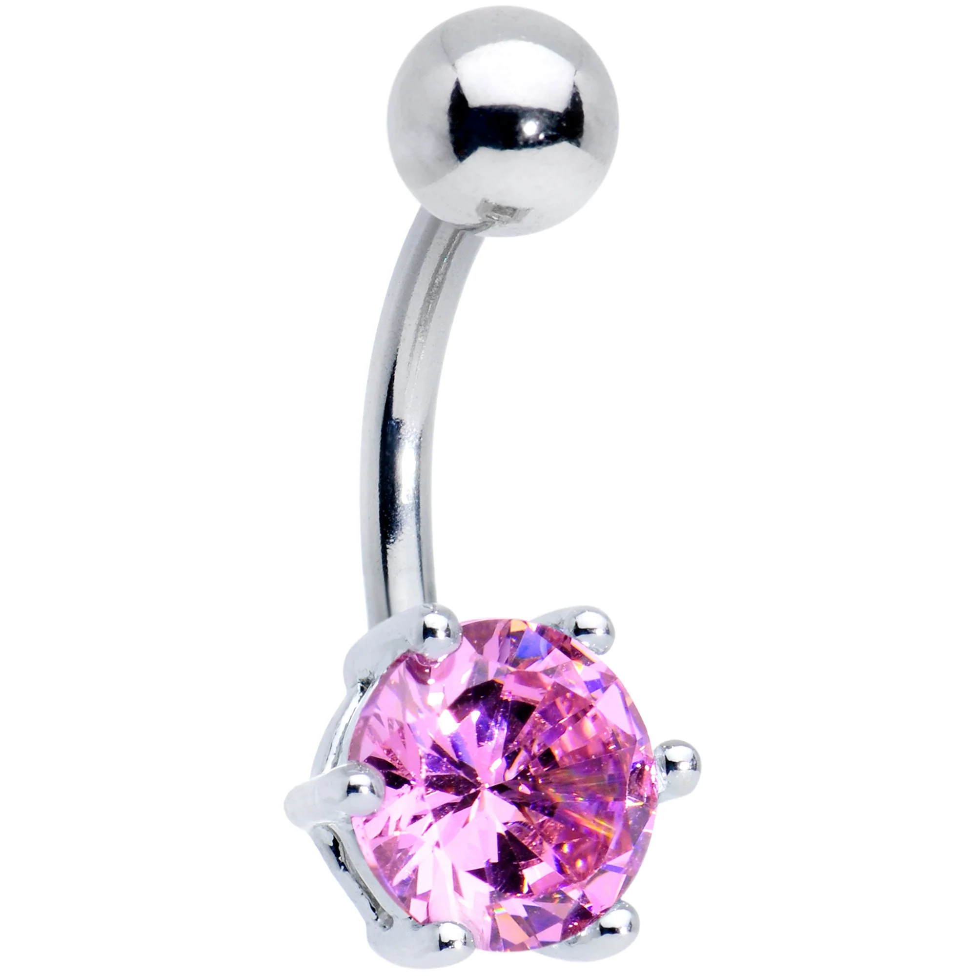 Blue Purple Aurora Clear CZ Gem Belly Ring Set of 4 - Image 2