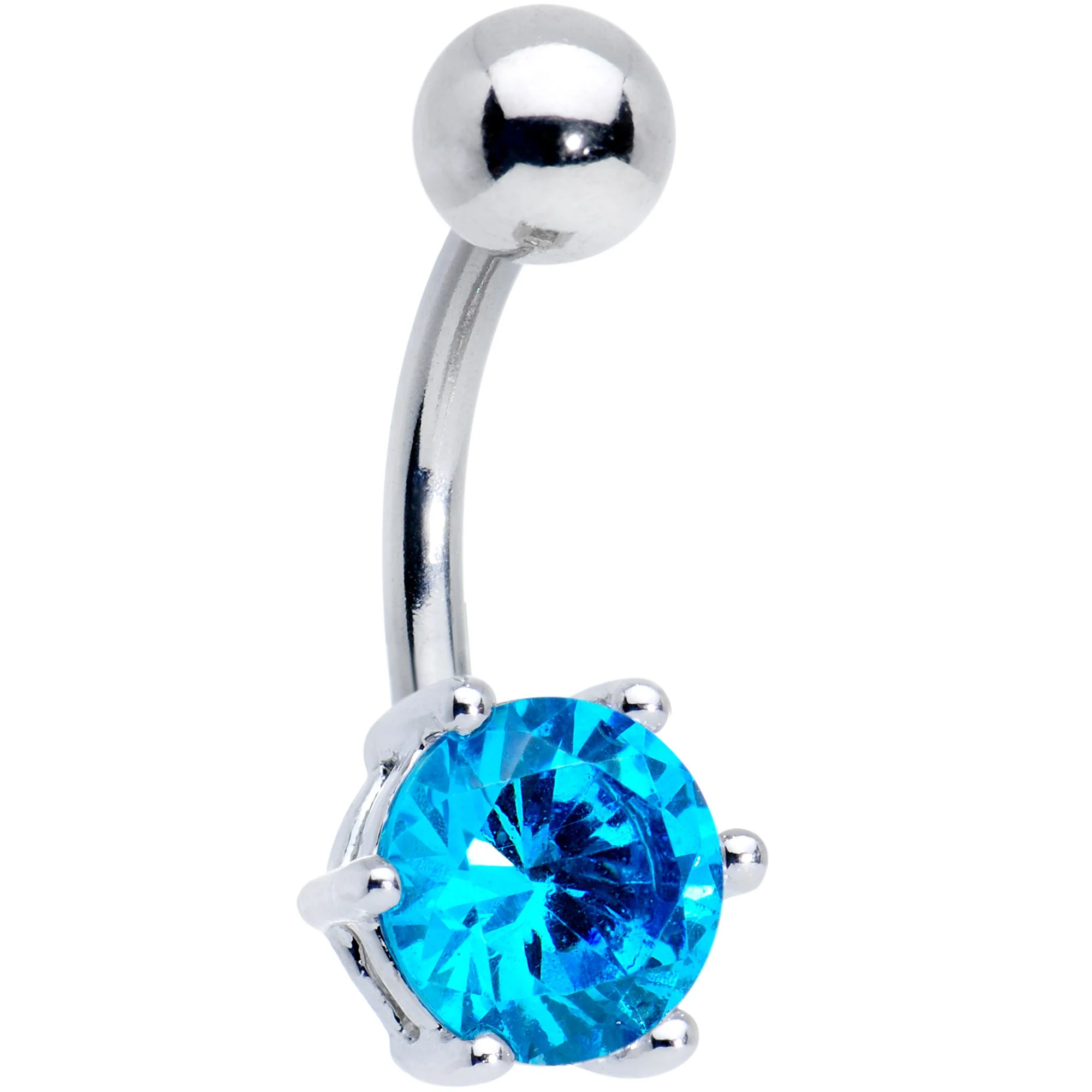 Blue Purple Aurora Clear CZ Gem Belly Ring Set of 4 - Image 4