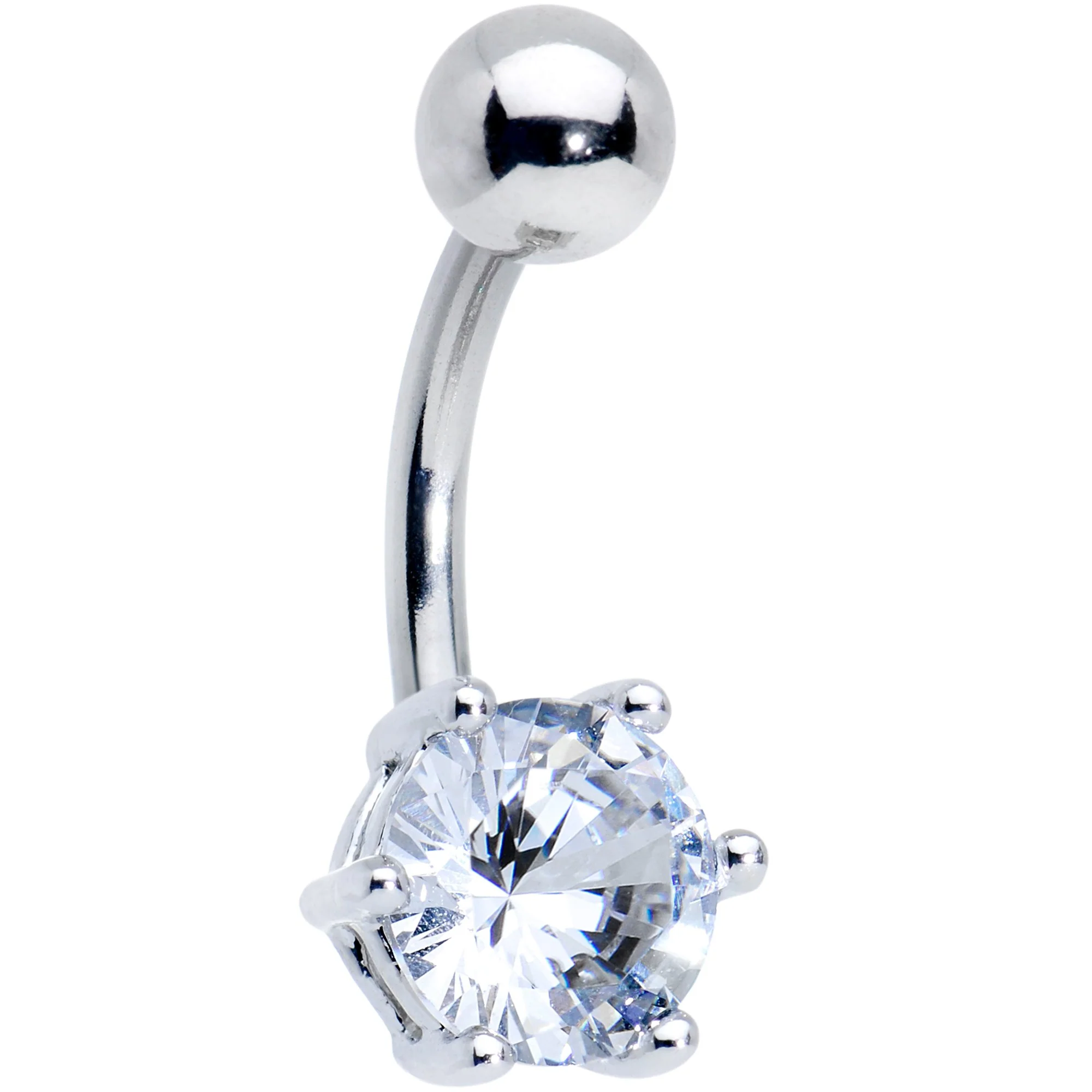 Blue Purple Aurora Clear CZ Gem Belly Ring Set of 4 - Image 5