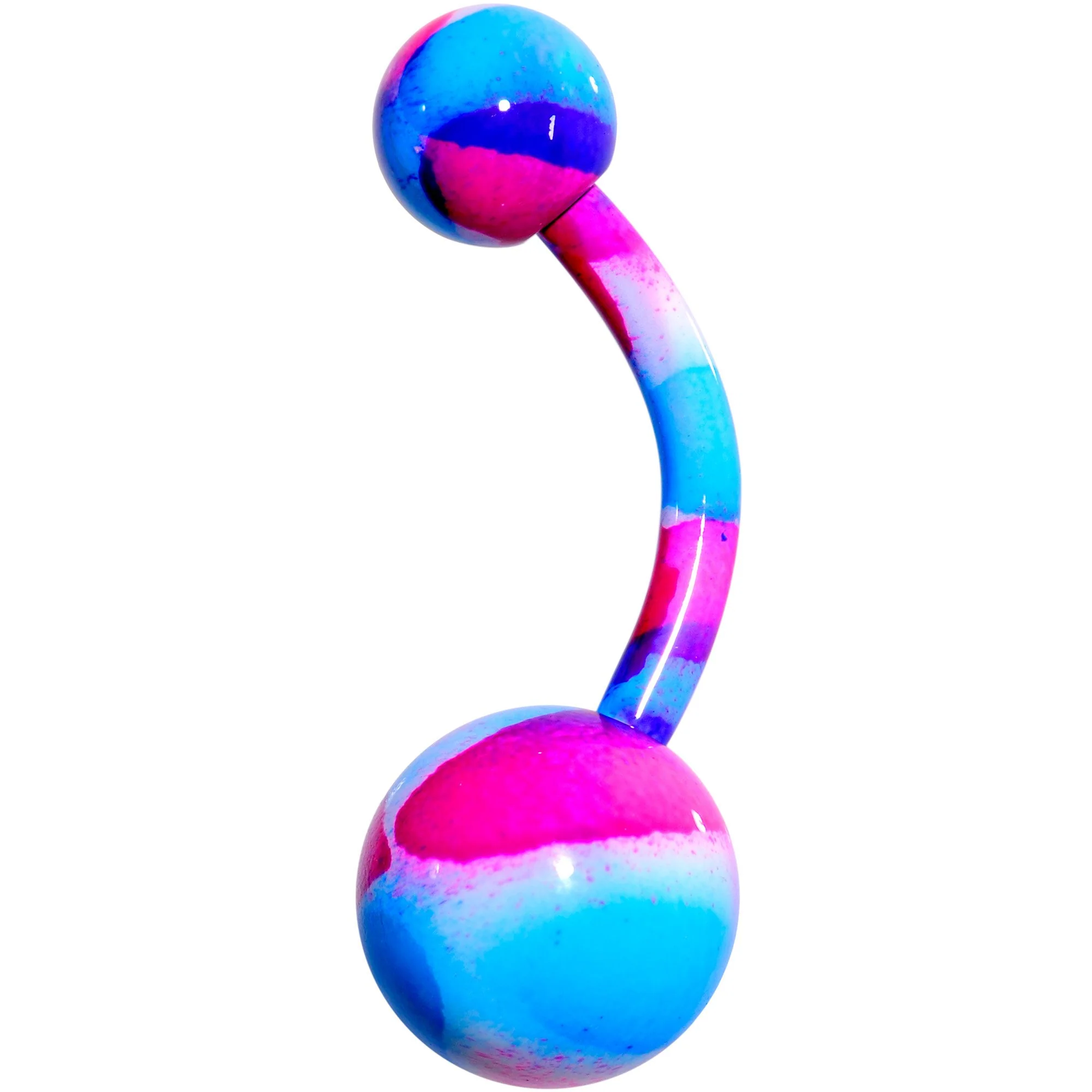Blue Purple Cool Camouflage Belly Ring - Image 2