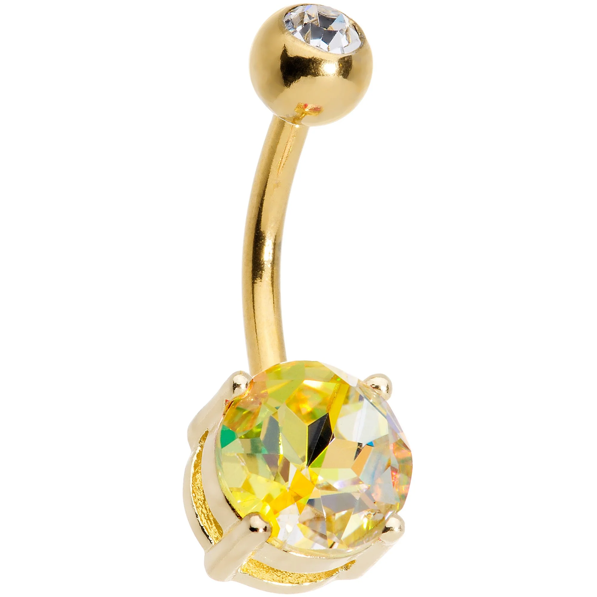 Blue Purple Pink Yellow Gem Gold Plated Belly Ring Set of 5 - Image 4