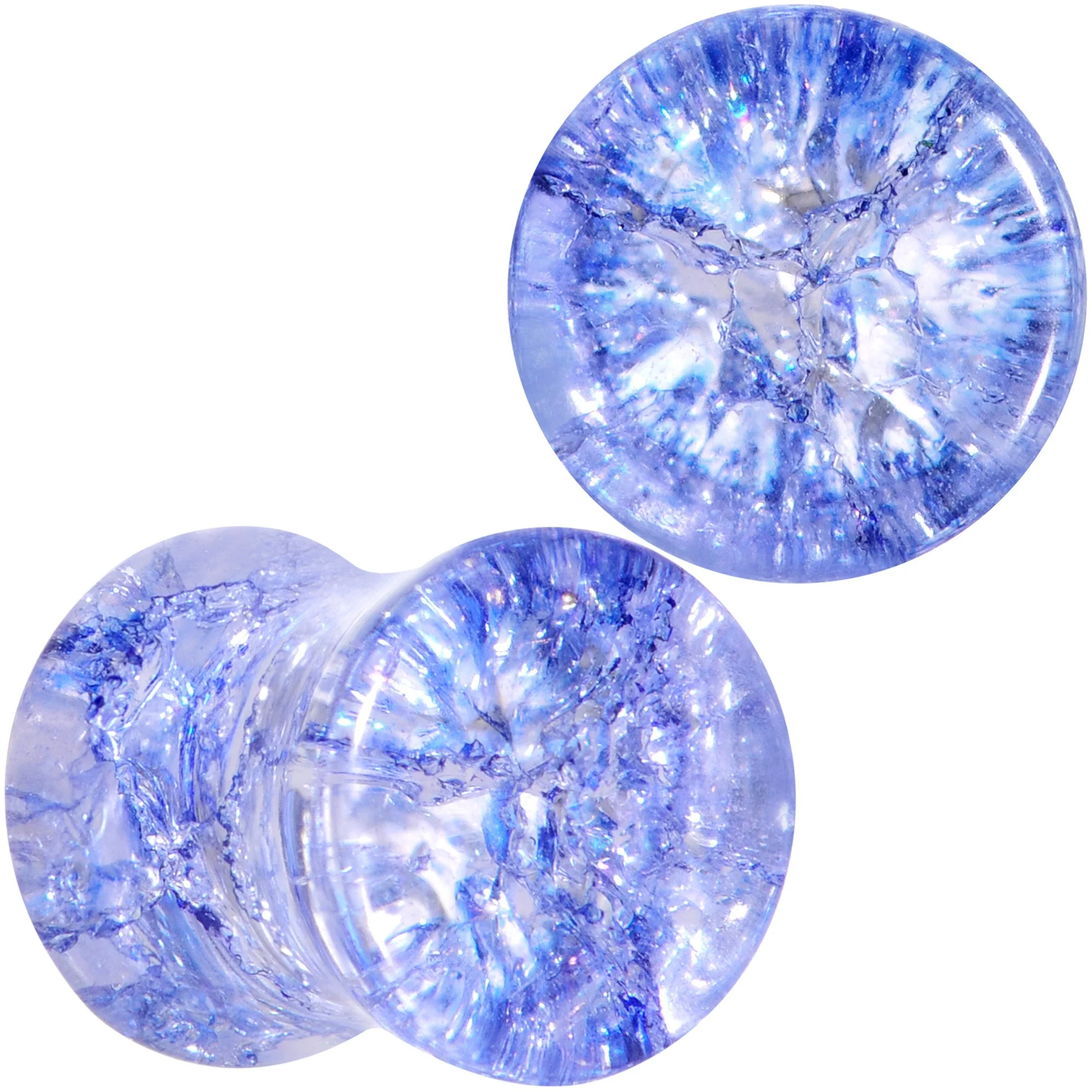 Blue Shattered Glass Wild Child Saddle Plug Set 6mm to 16mm - Image 6