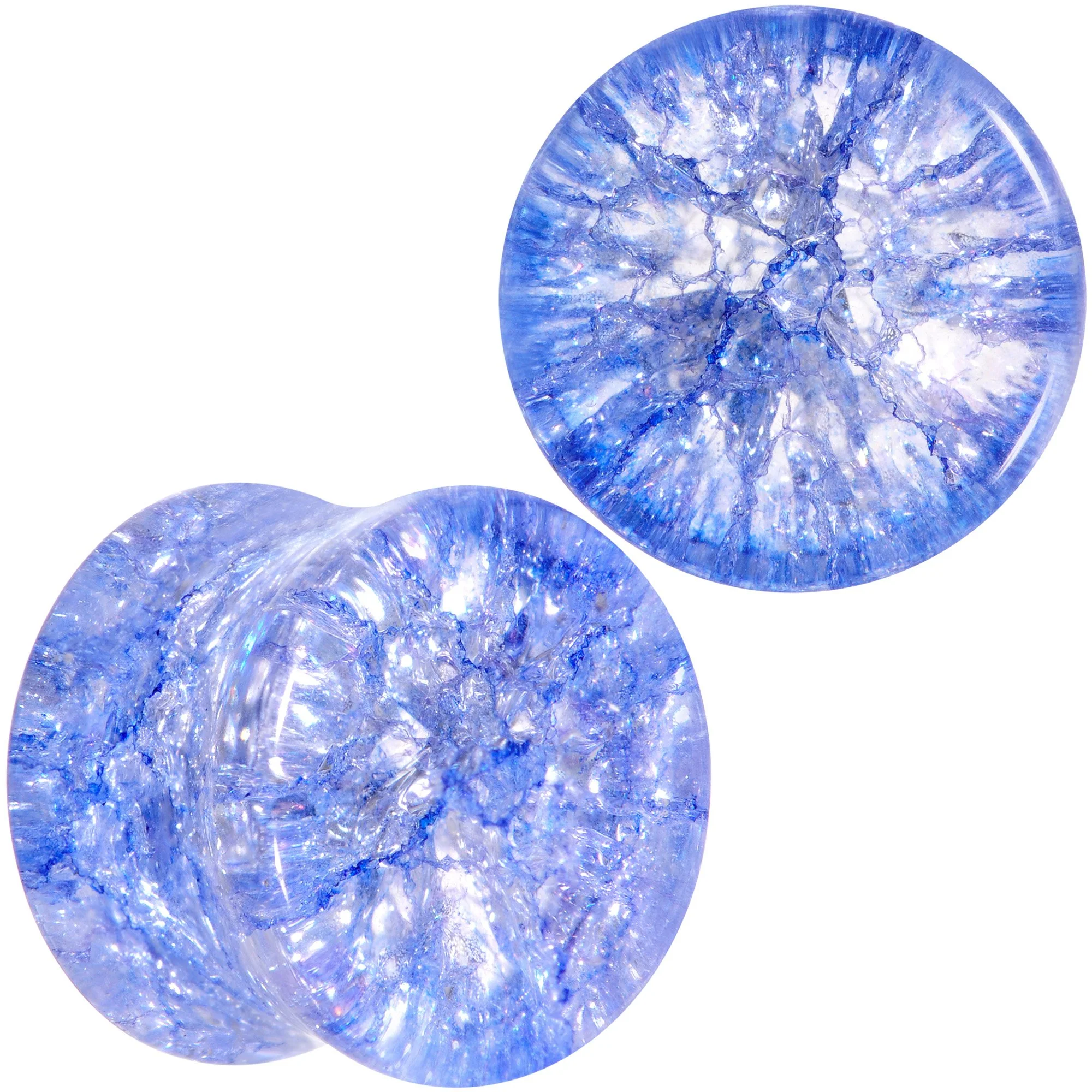 Blue Shattered Glass Wild Child Saddle Plug Set 6mm to 16mm - Image 7