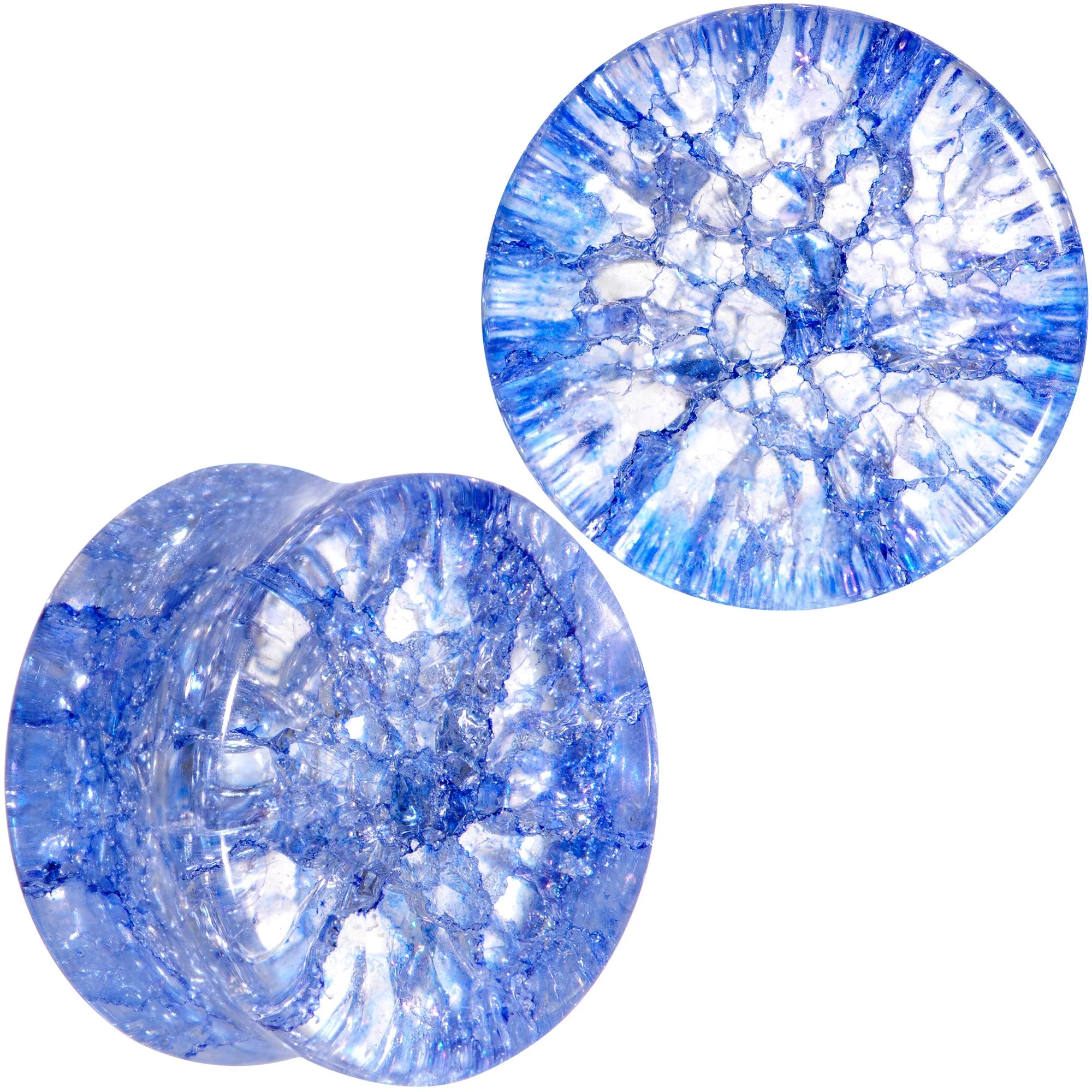 Blue Shattered Glass Wild Child Saddle Plug Set 6mm to 16mm - Image 9