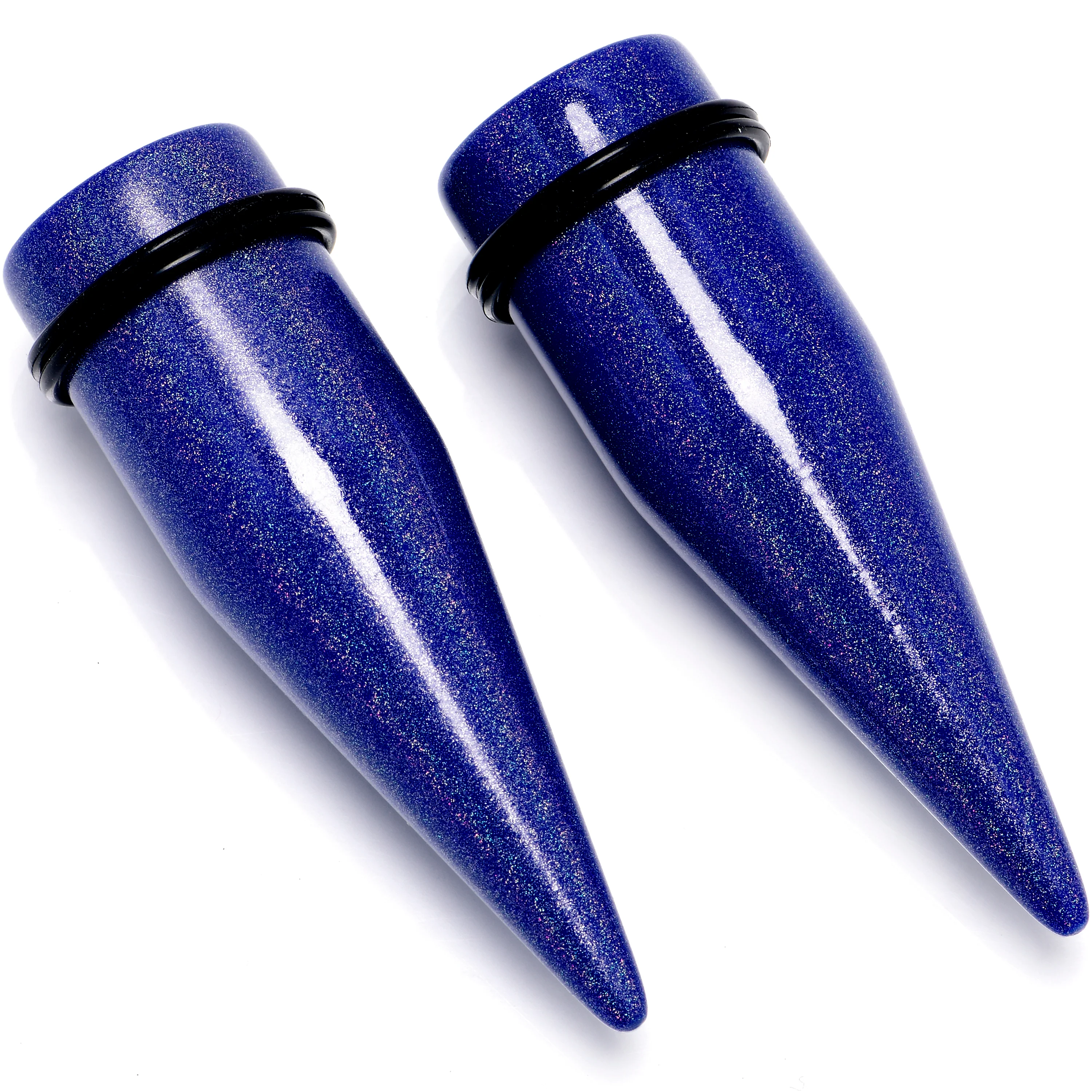 Blue Shimmer Acrylic Straight Taper Set 6mm to 20mm Sizes - Image 10