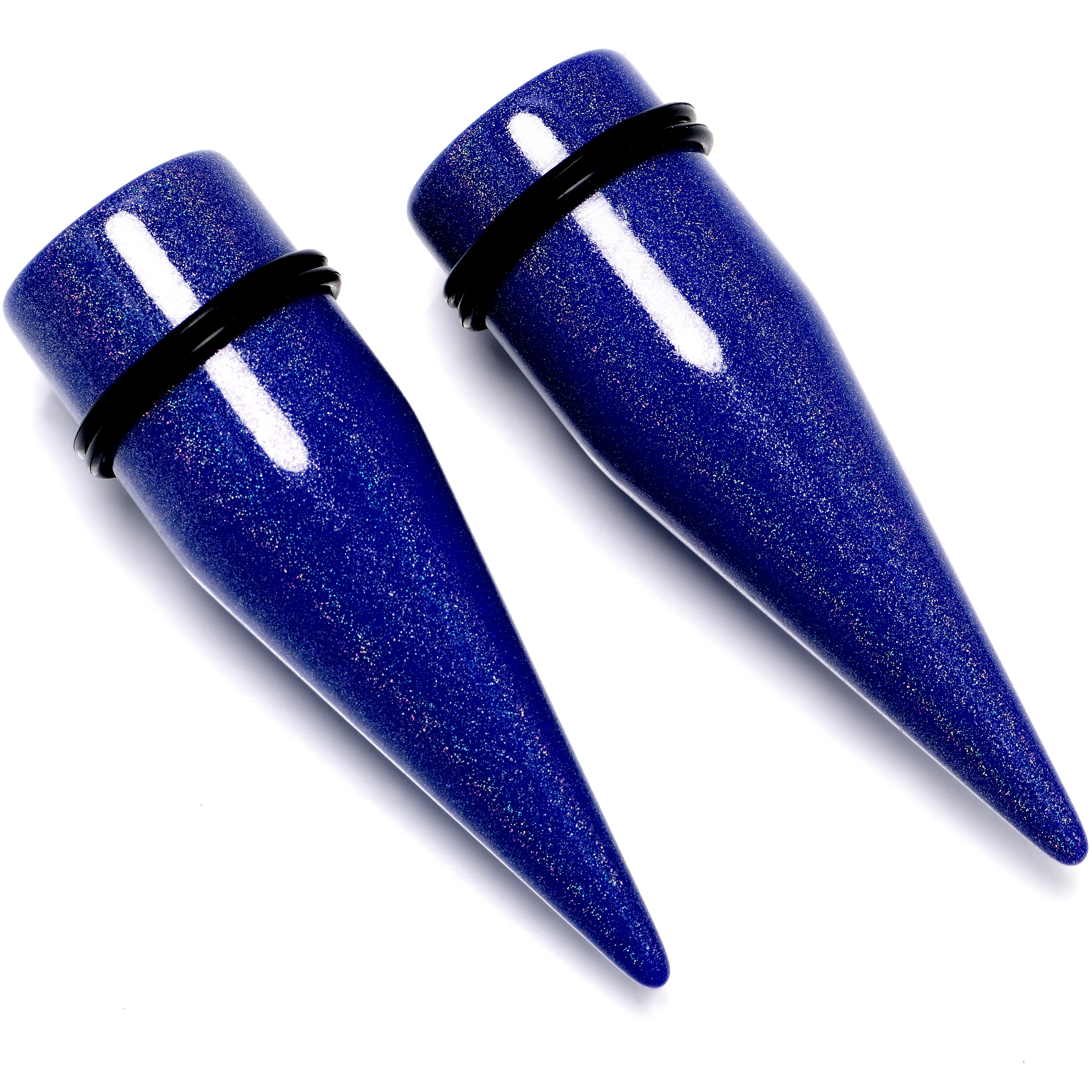 Blue Shimmer Acrylic Straight Taper Set 6mm to 20mm Sizes - Image 11