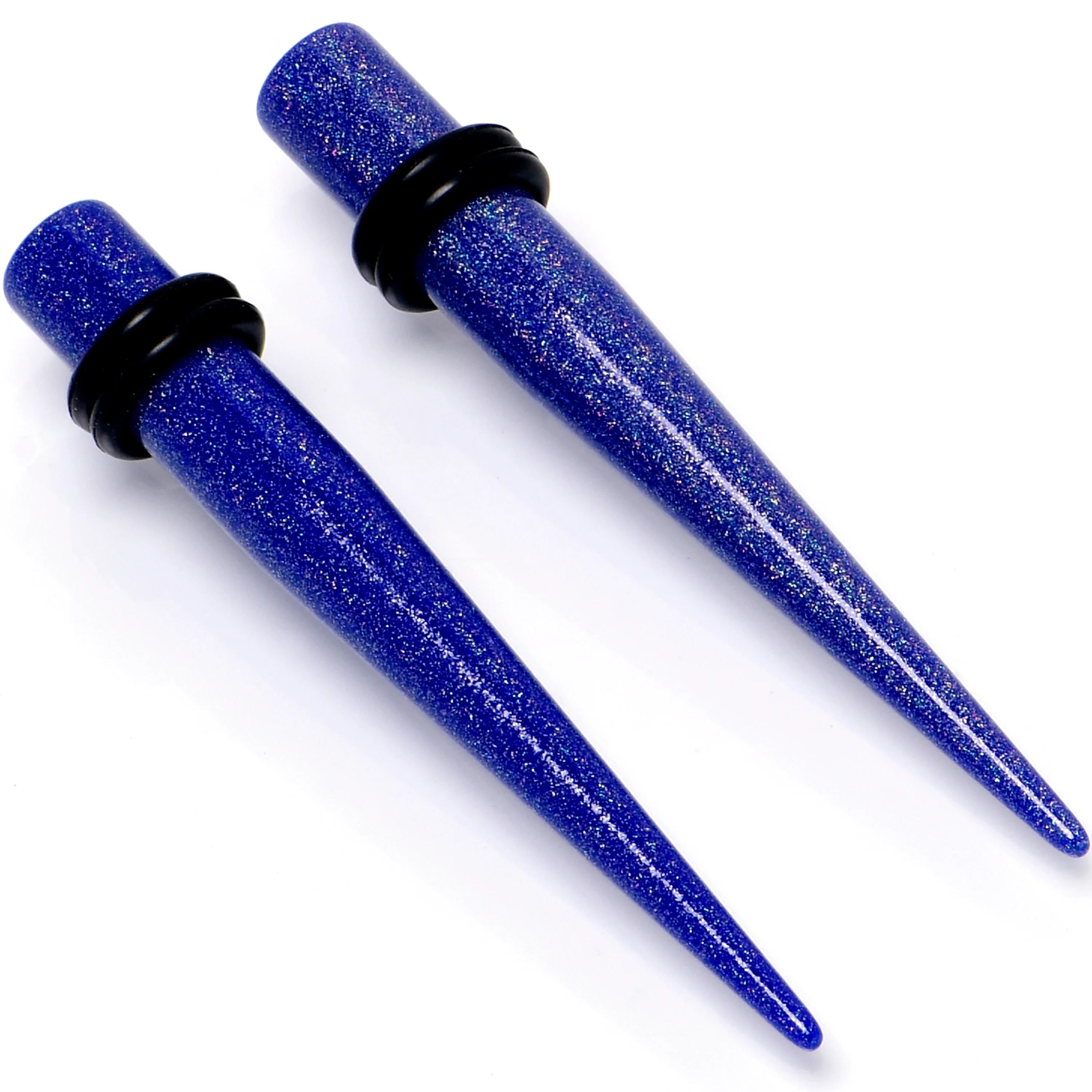 Blue Shimmer Acrylic Straight Taper Set 6mm to 20mm Sizes - Image 2