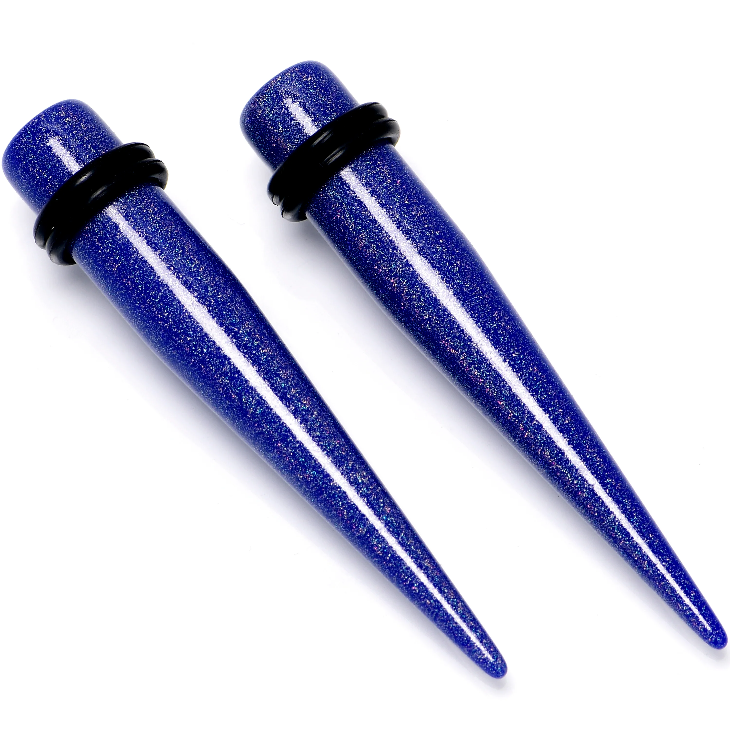 Blue Shimmer Acrylic Straight Taper Set 6mm to 20mm Sizes - Image 3