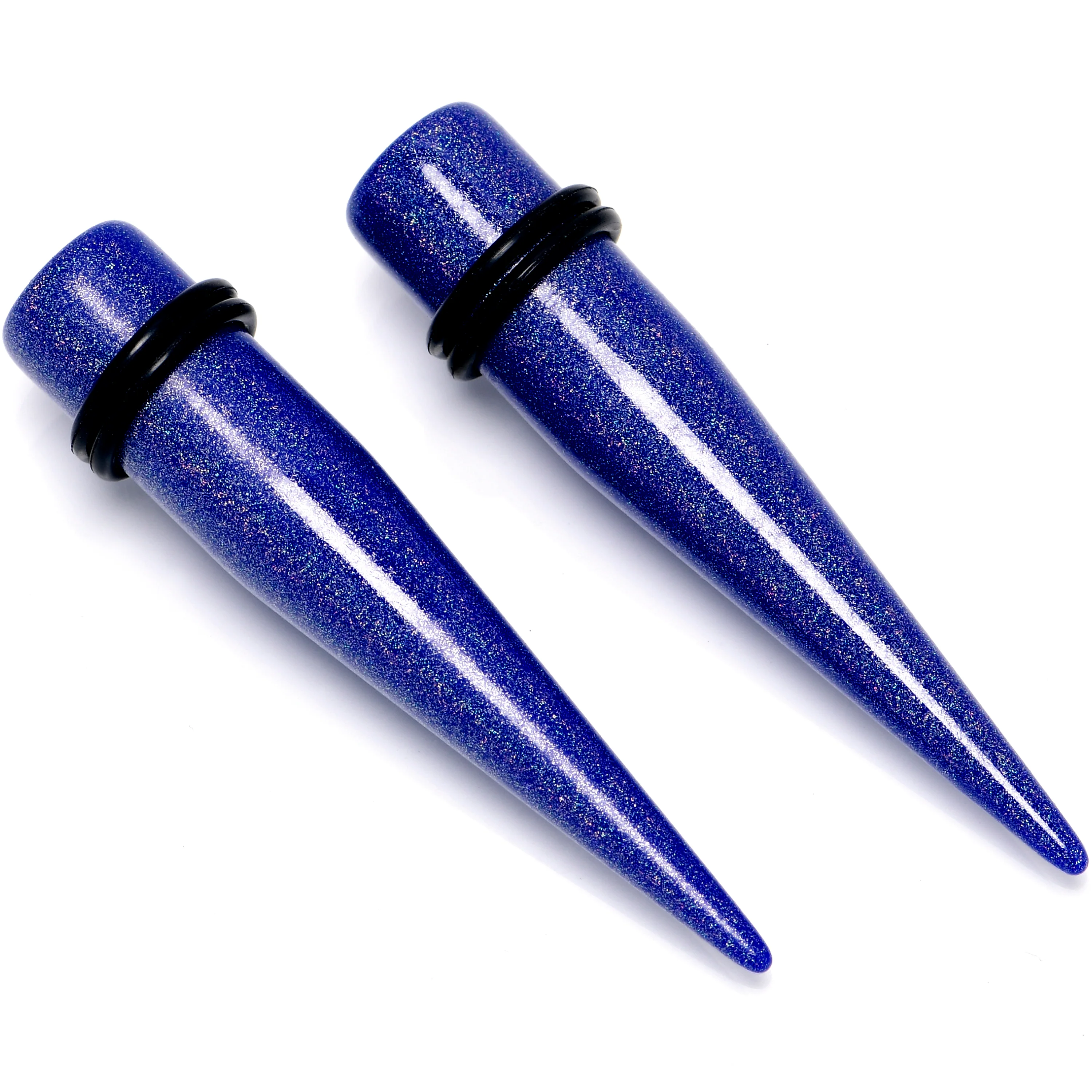 Blue Shimmer Acrylic Straight Taper Set 6mm to 20mm Sizes - Image 4