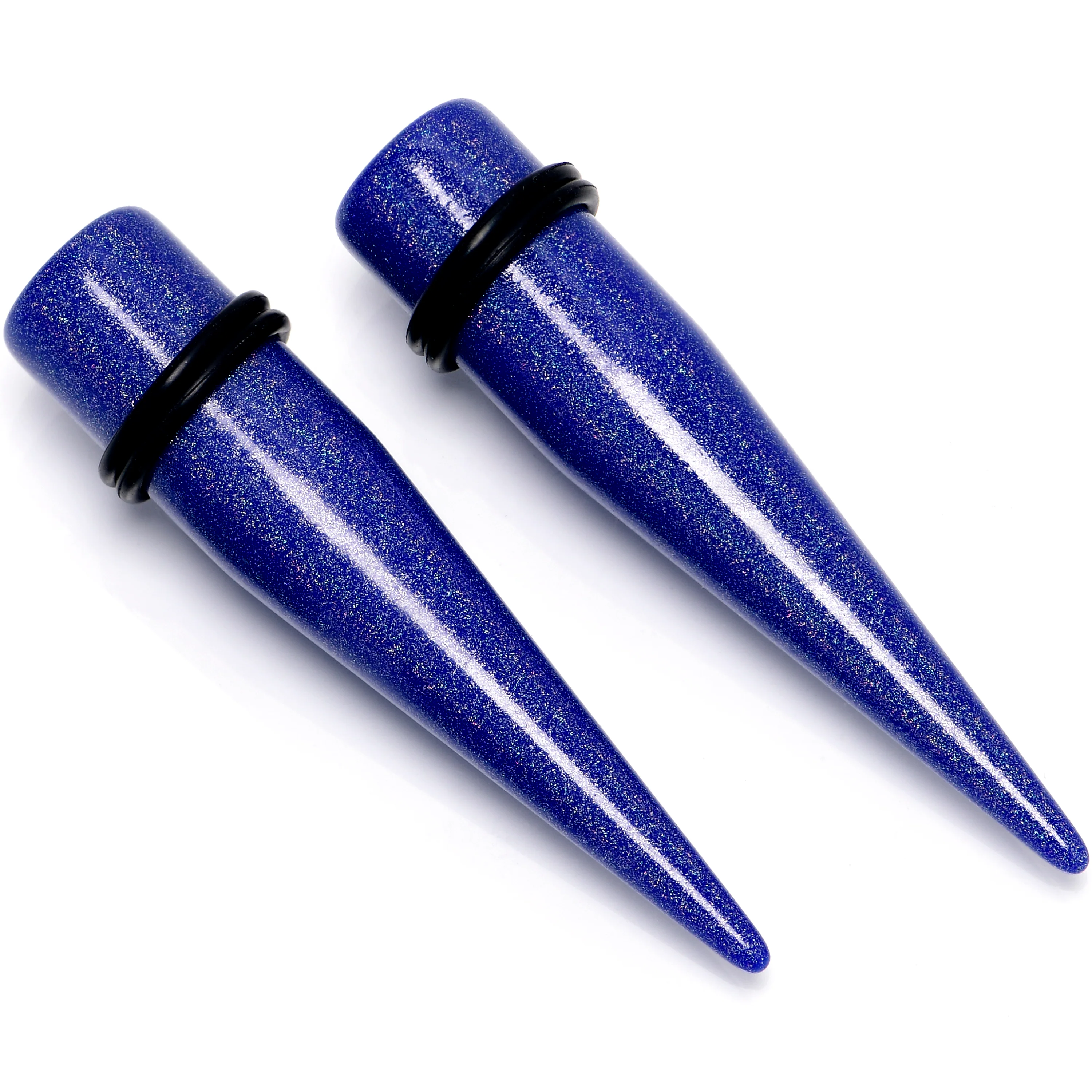 Blue Shimmer Acrylic Straight Taper Set 6mm to 20mm Sizes - Image 5