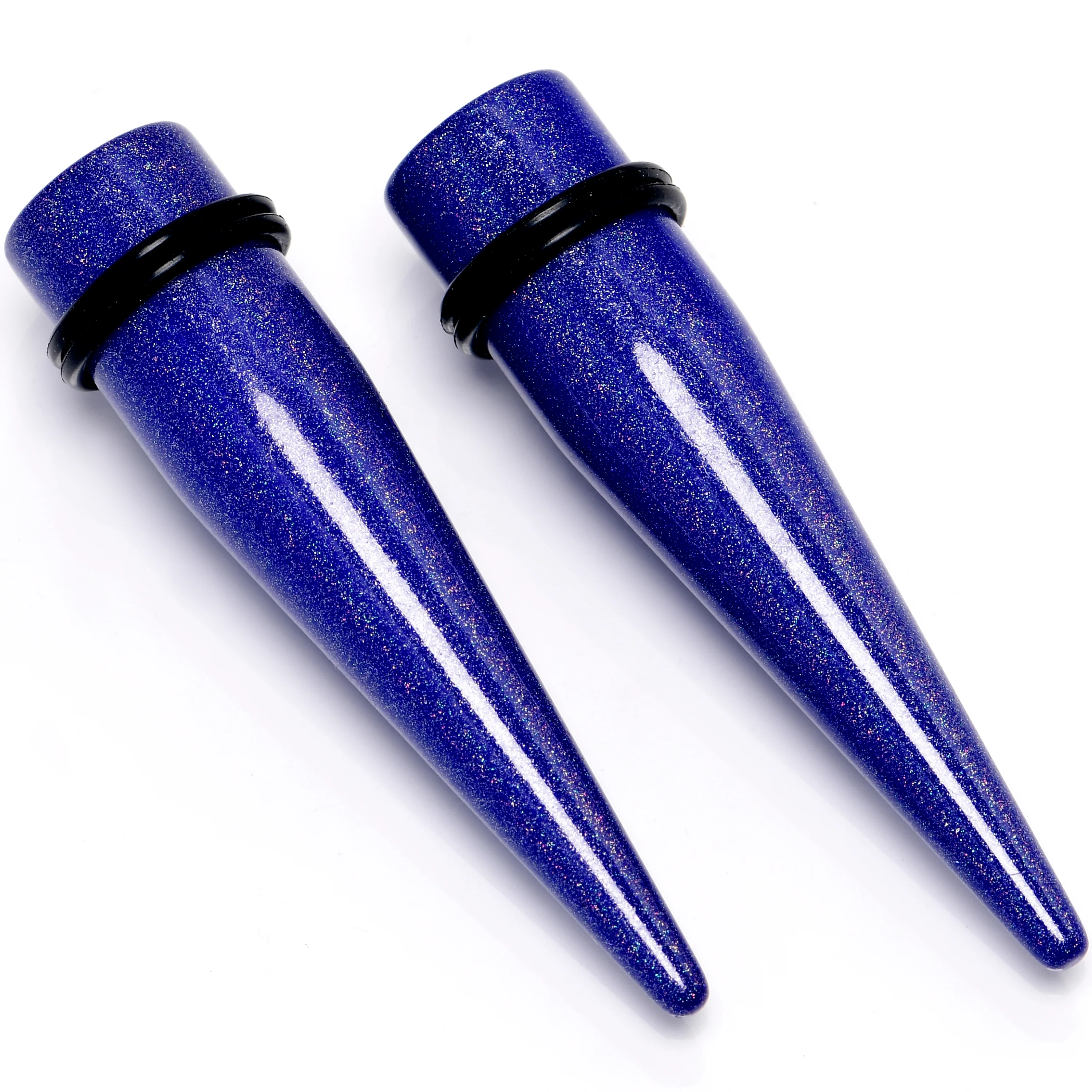 Blue Shimmer Acrylic Straight Taper Set 6mm to 20mm Sizes - Image 6