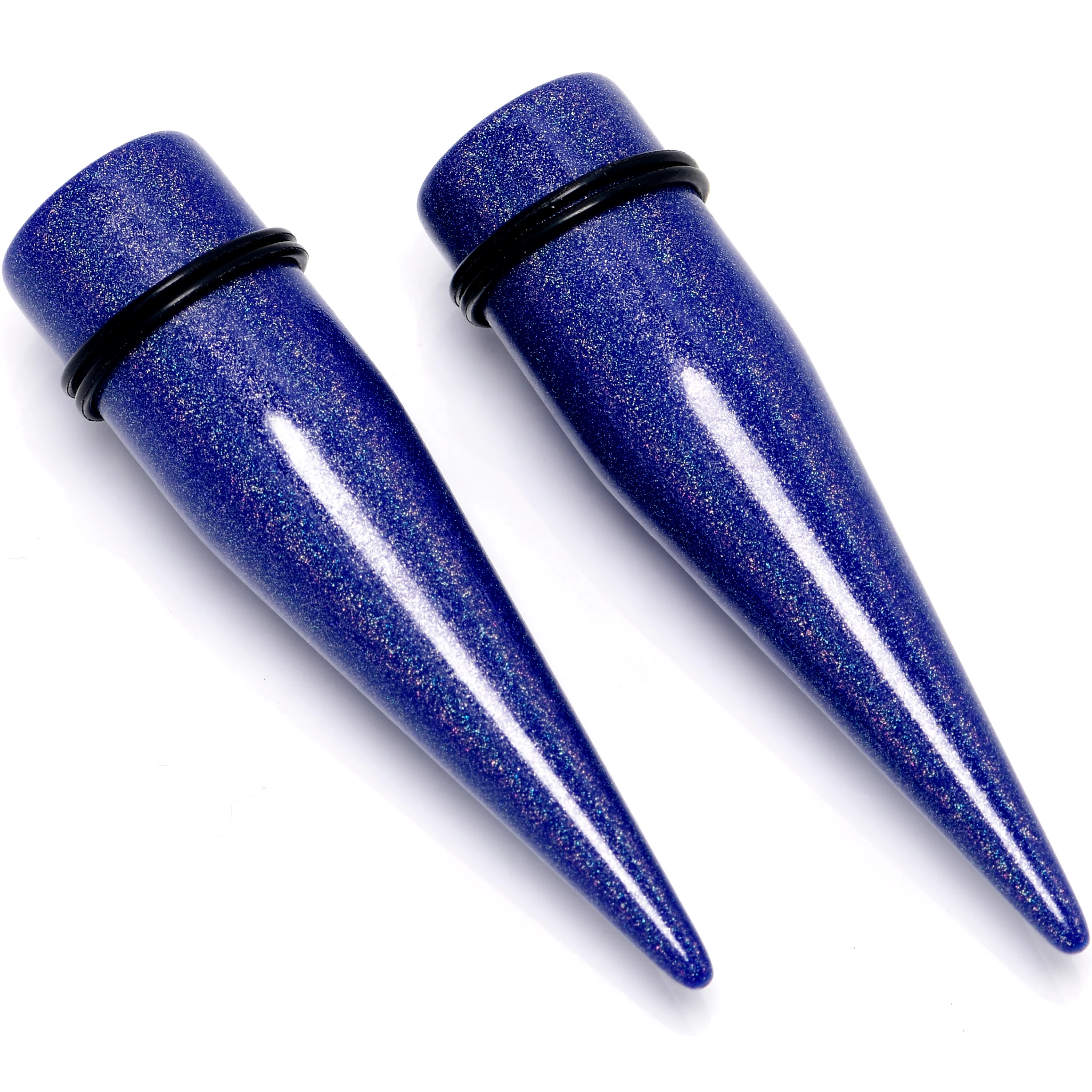 Blue Shimmer Acrylic Straight Taper Set 6mm to 20mm Sizes - Image 7