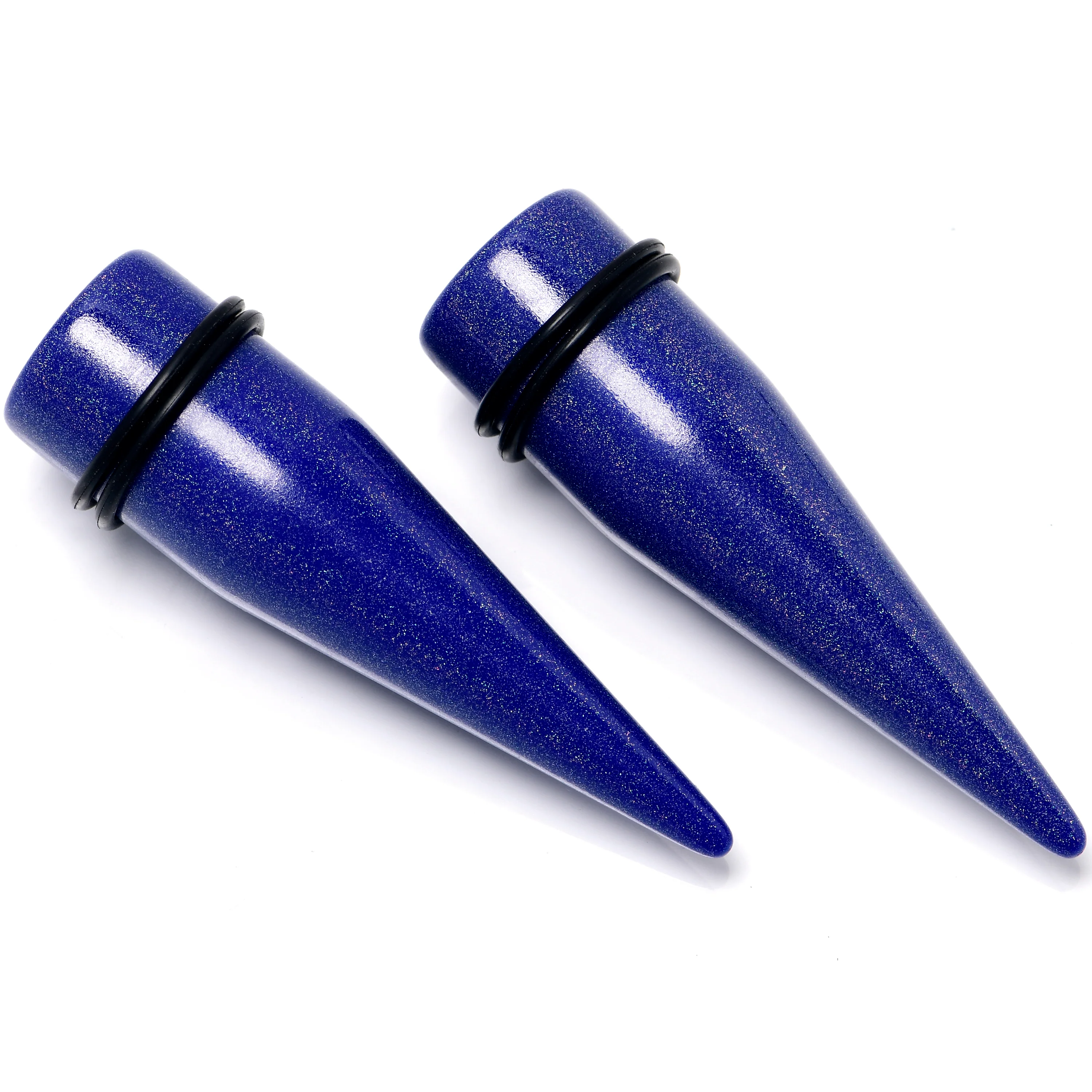 Blue Shimmer Acrylic Straight Taper Set 6mm to 20mm Sizes - Image 8