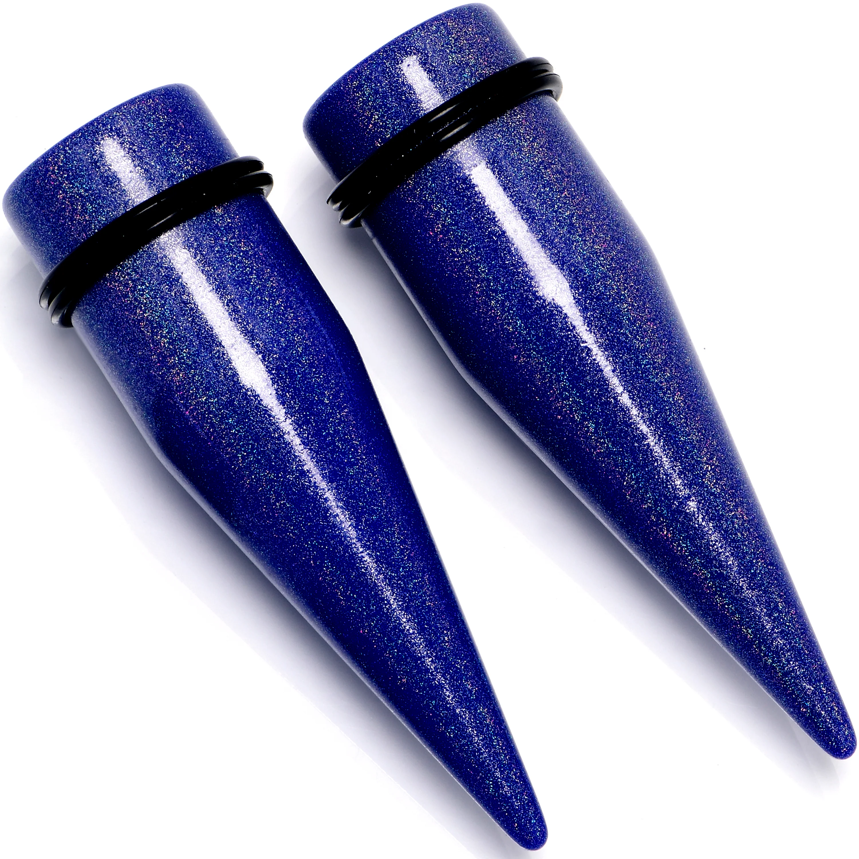 Blue Shimmer Acrylic Straight Taper Set 6mm to 20mm Sizes - Image 9