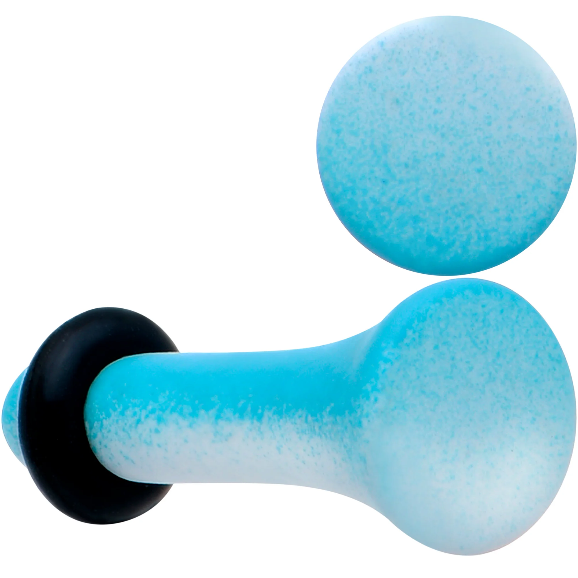 Blue White Ombre Matte Acrylic Single Flare Plug Set - Image 5