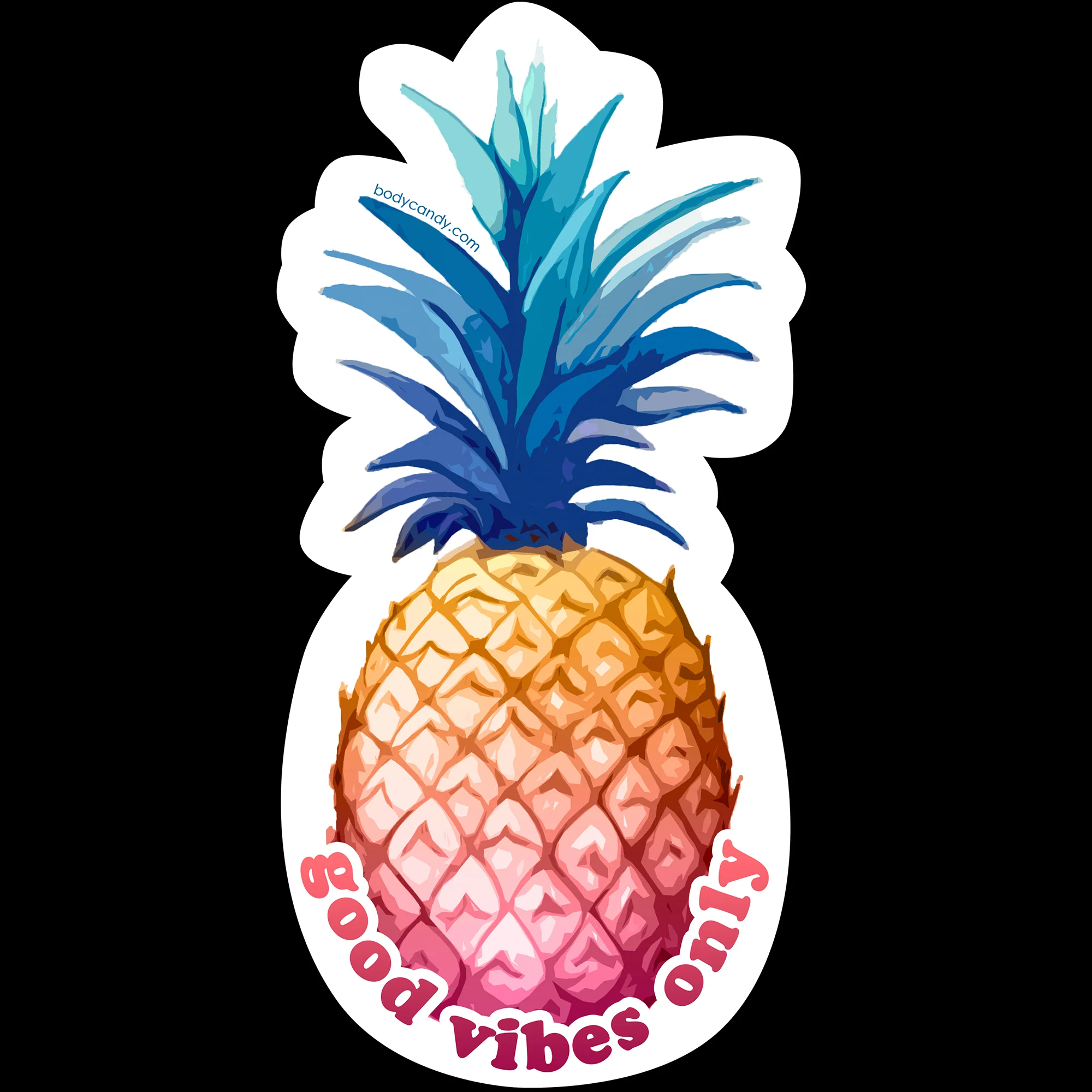 Body Candy Good Vibes Only Pineapple Sticker - Image 3