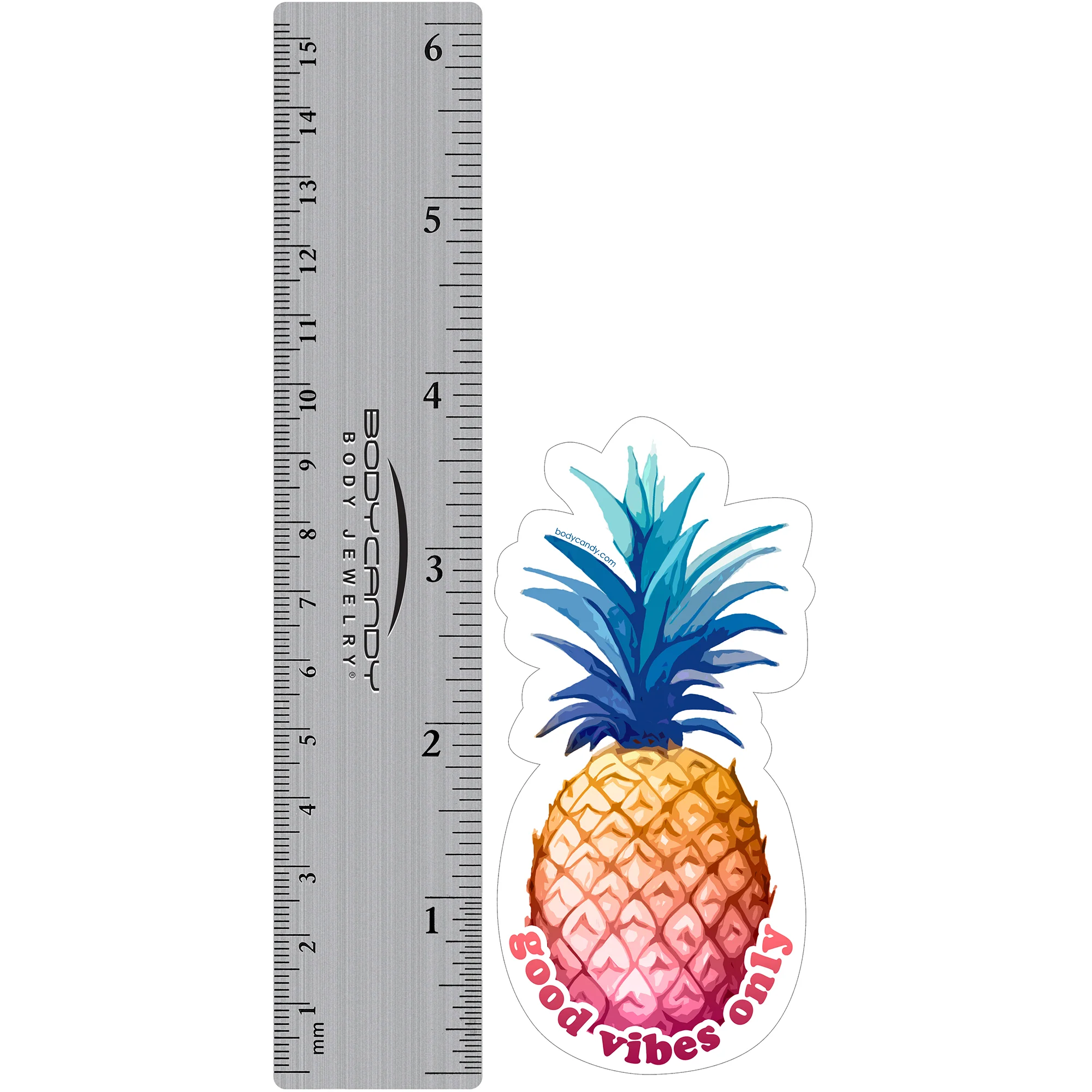 Body Candy Good Vibes Only Pineapple Sticker - Image 4