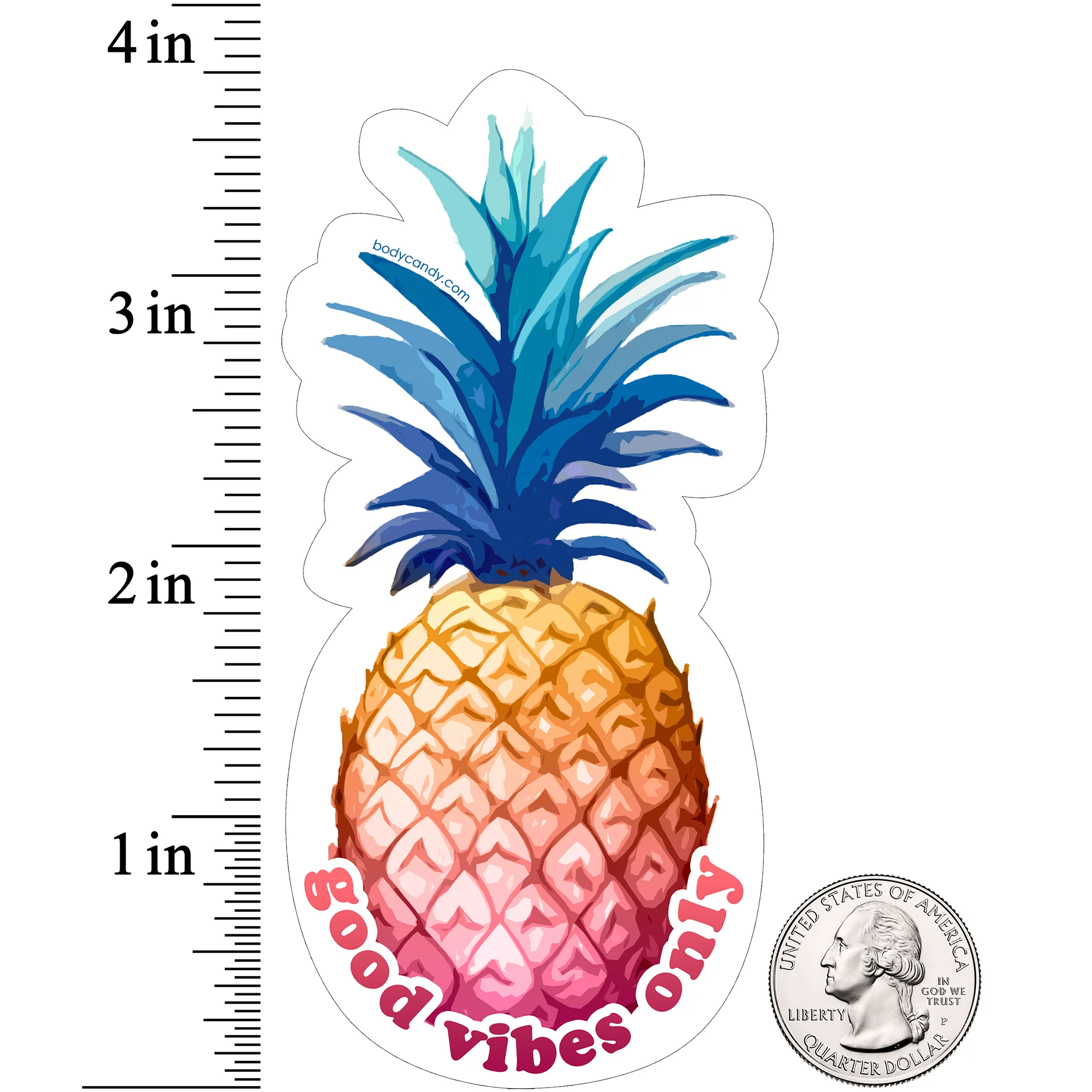 Body Candy Good Vibes Only Pineapple Sticker - Image 5