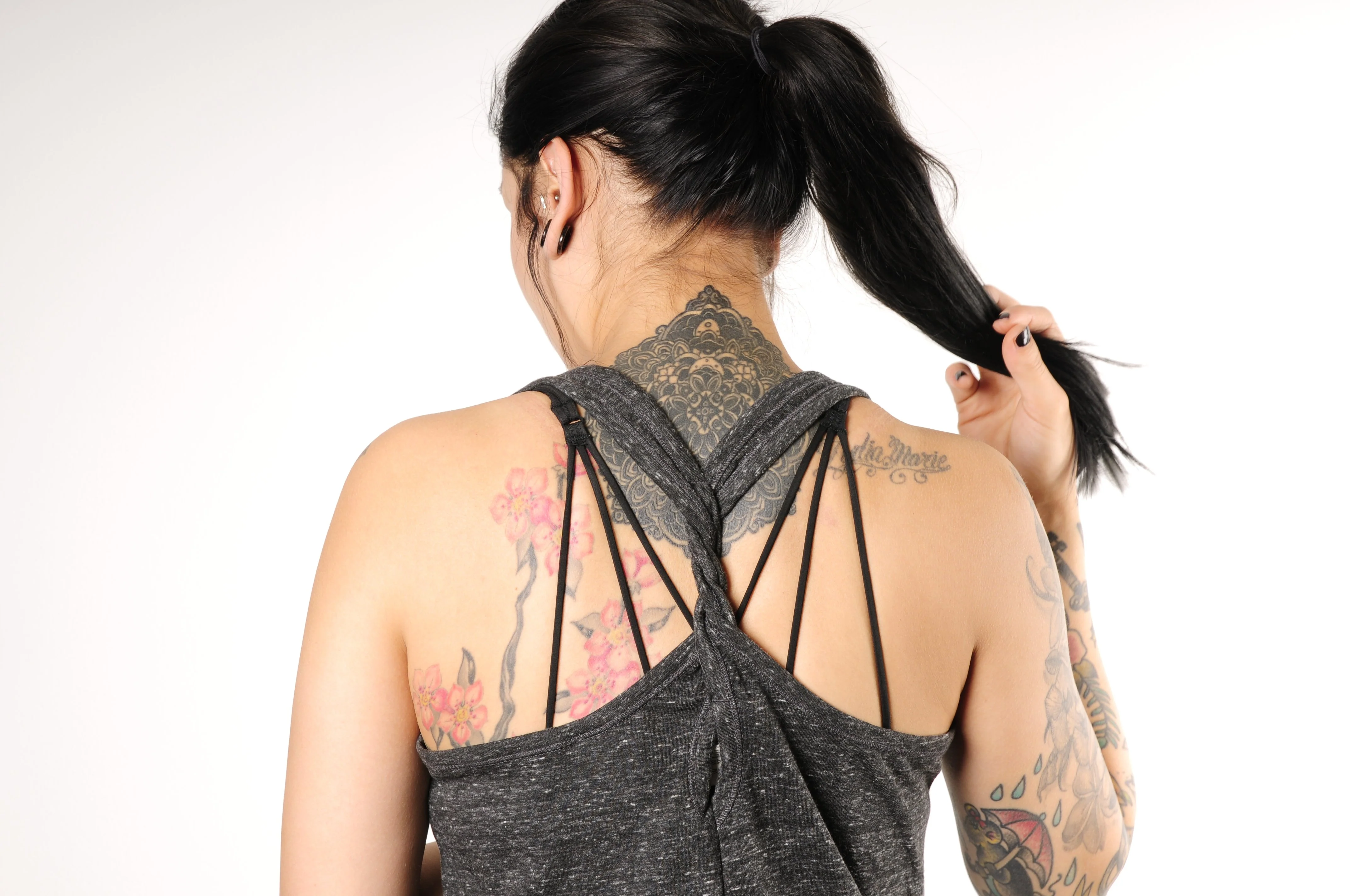 Brains Beauty & Piercings Cosmic Twist Back Tank Top - Image 2