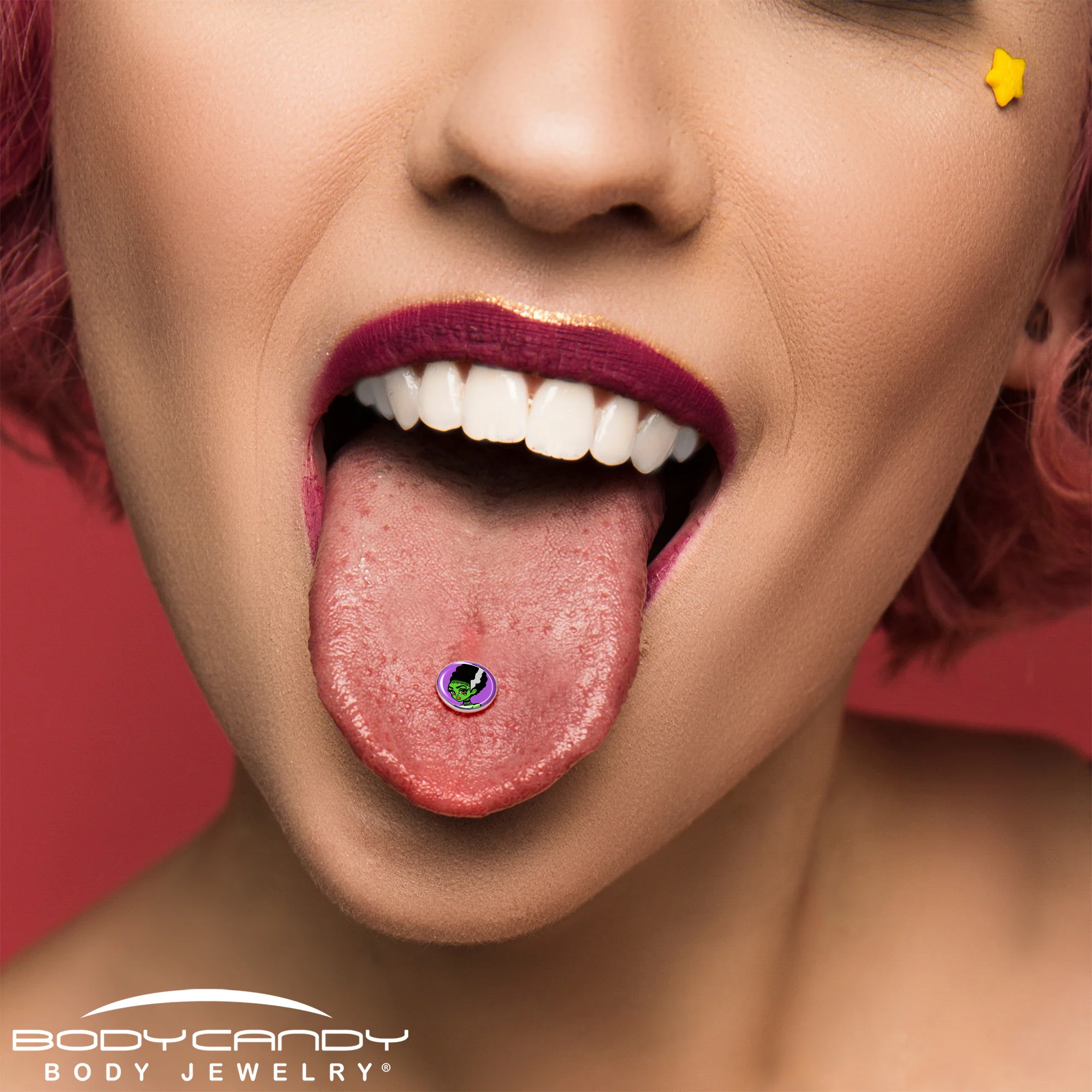 Bride of Frankenstein Barbell Tongue Ring by Onyx O - Image 6