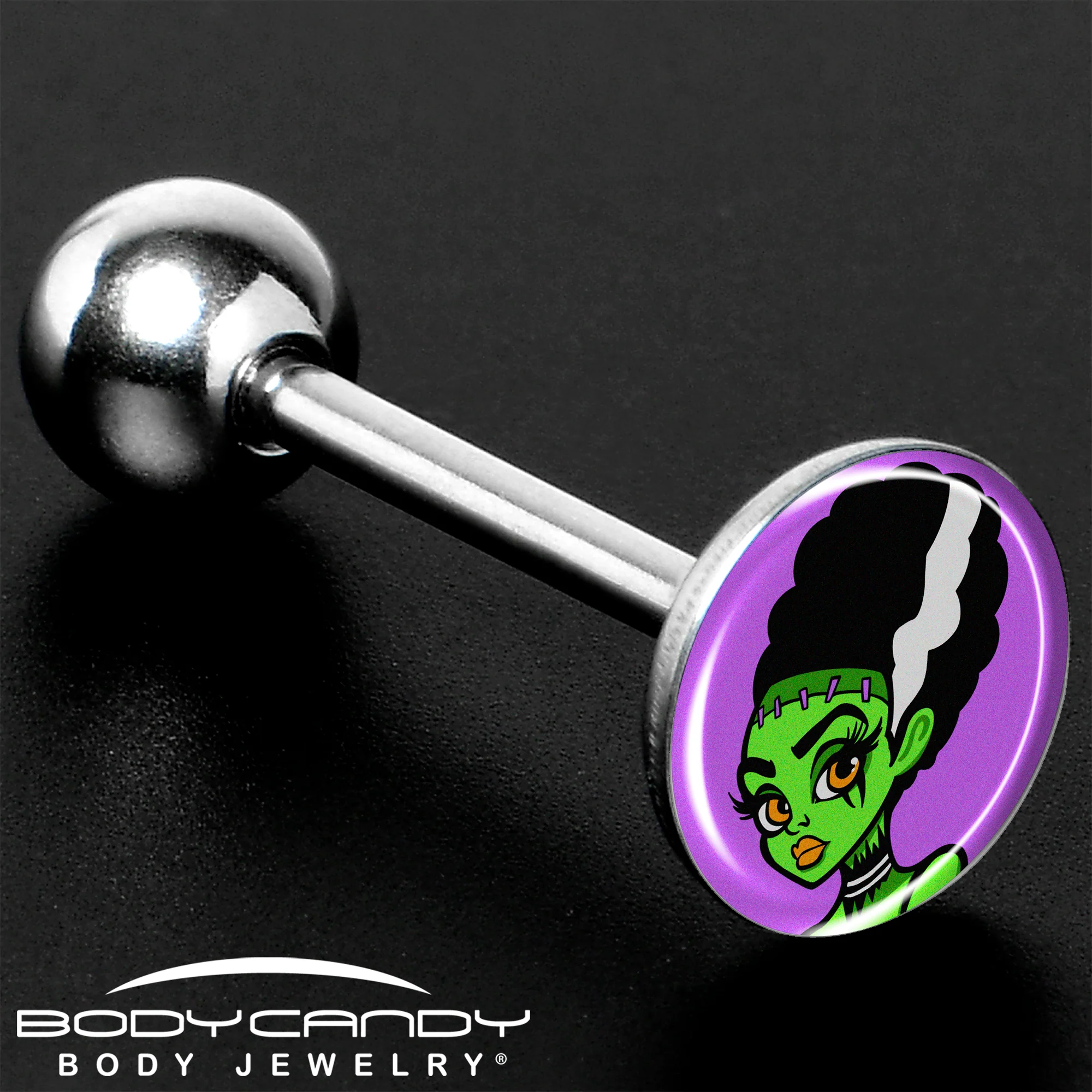 Bride of Frankenstein Barbell Tongue Ring by Onyx O - Image 8