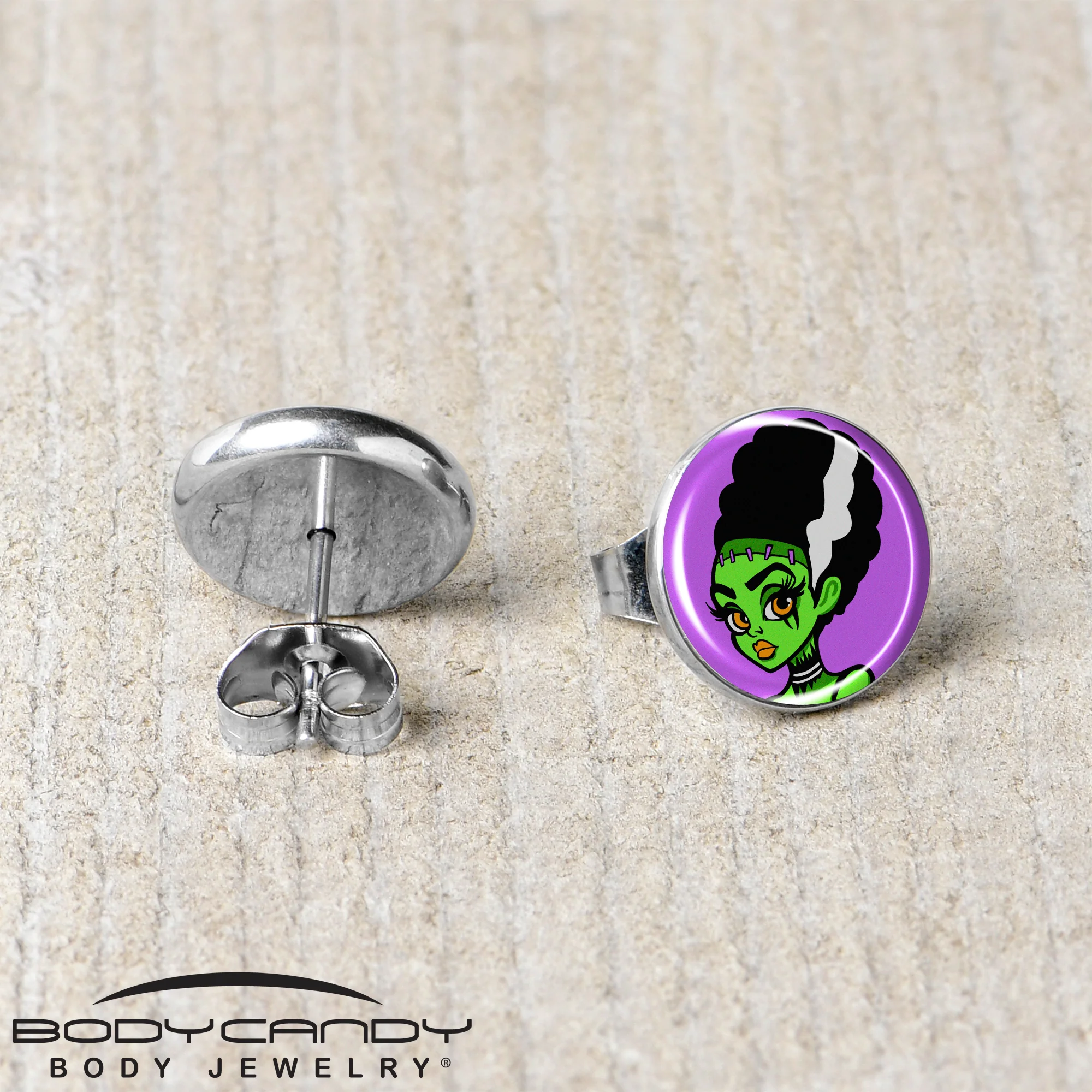 Bride of Frankenstein Stud Earrings by Onyx O - Image 5