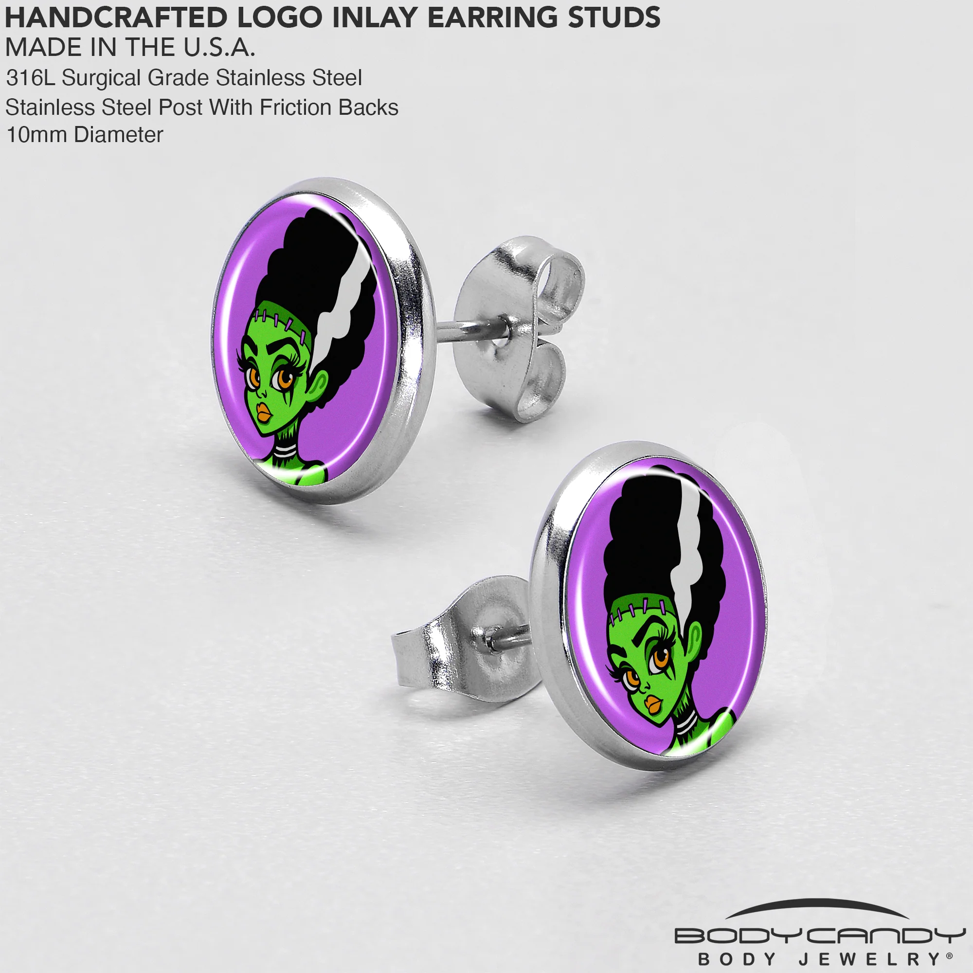 Bride of Frankenstein Stud Earrings by Onyx O - Image 7