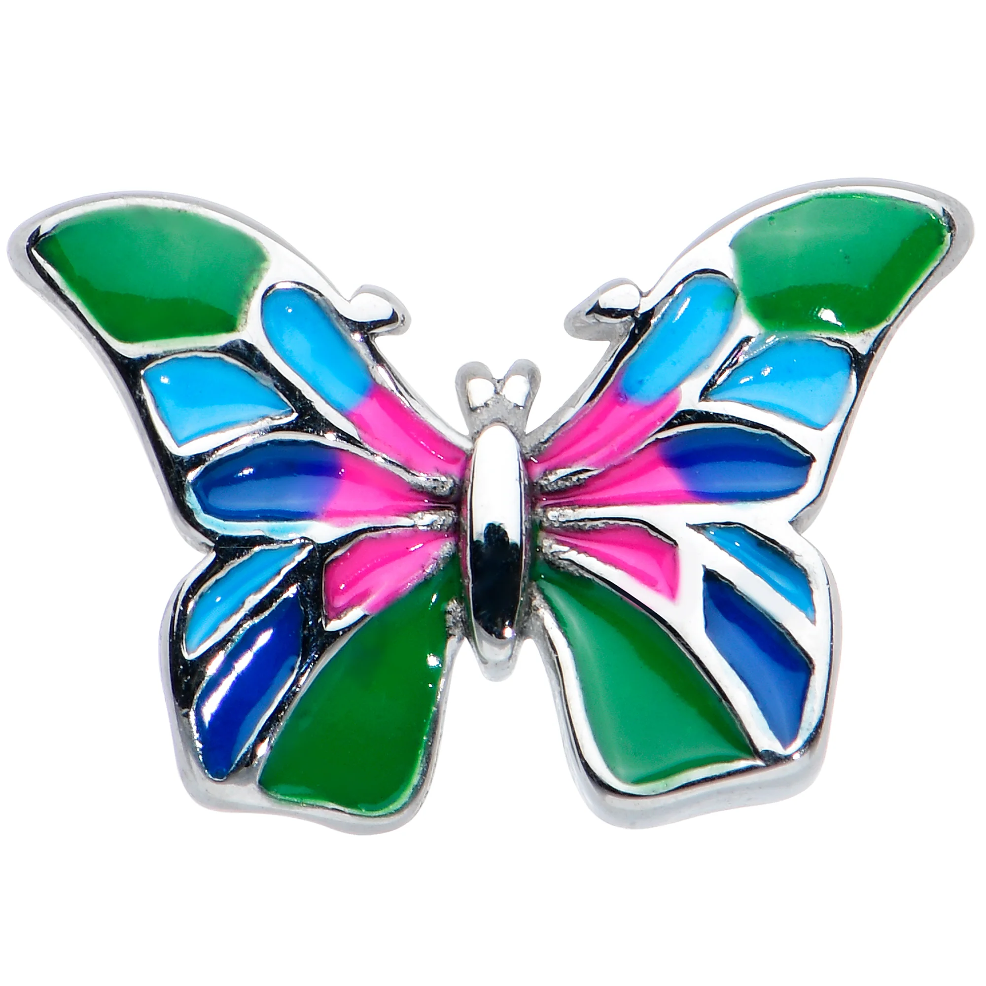 Brilliant Butterfly Barbell Tongue Ring - Image 2