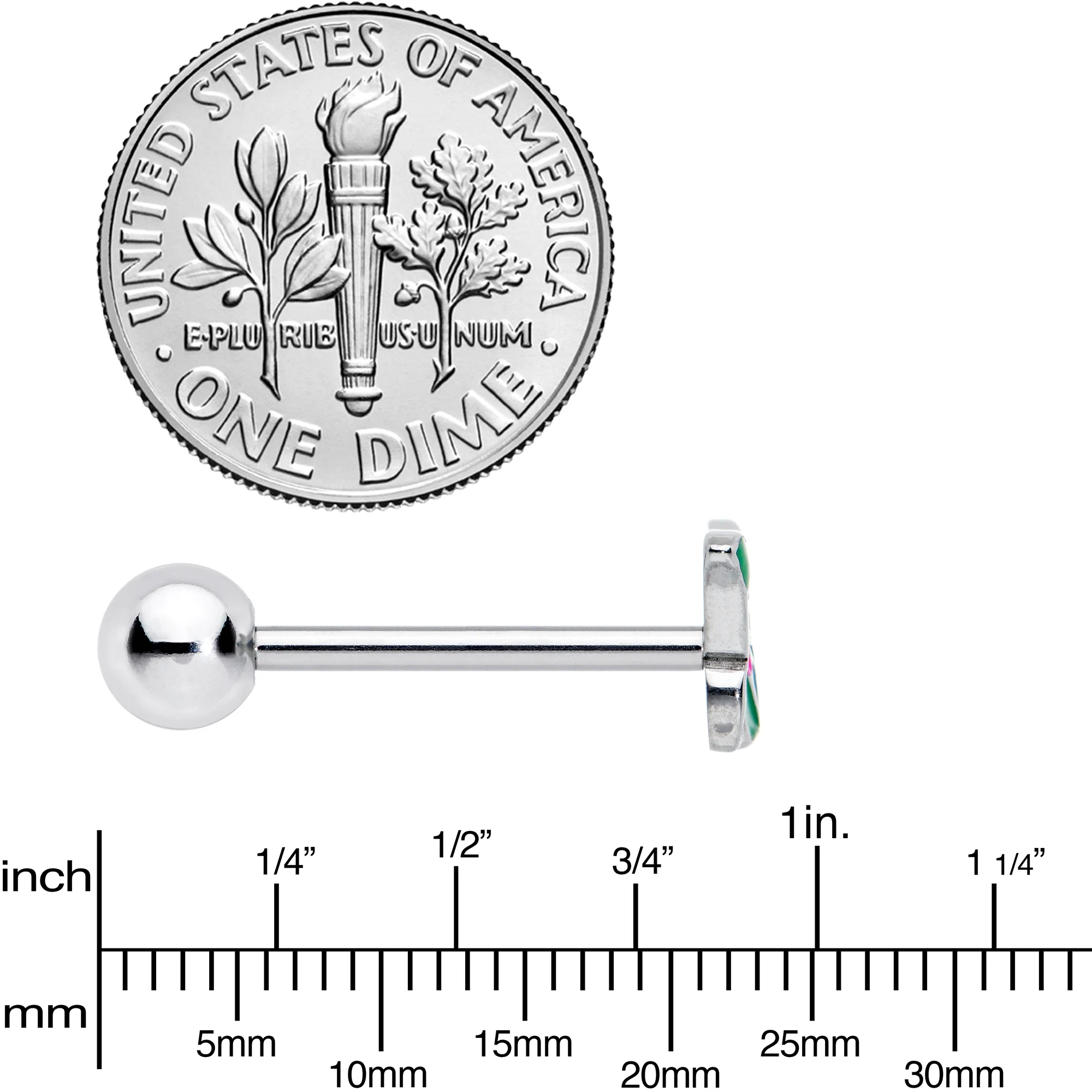 Brilliant Butterfly Barbell Tongue Ring - Image 4