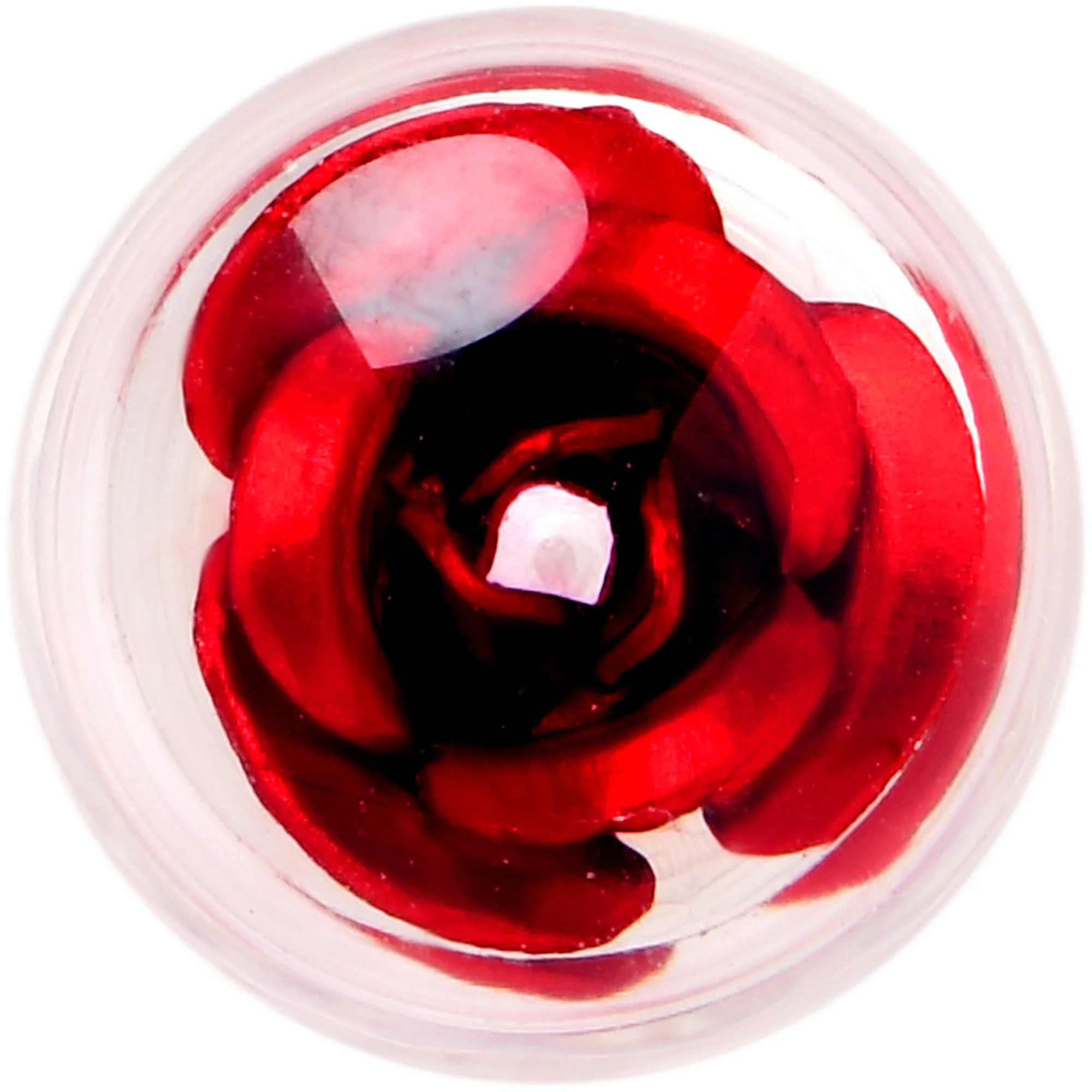 Bubble Rose Red Barbell Tongue Ring - Image 3