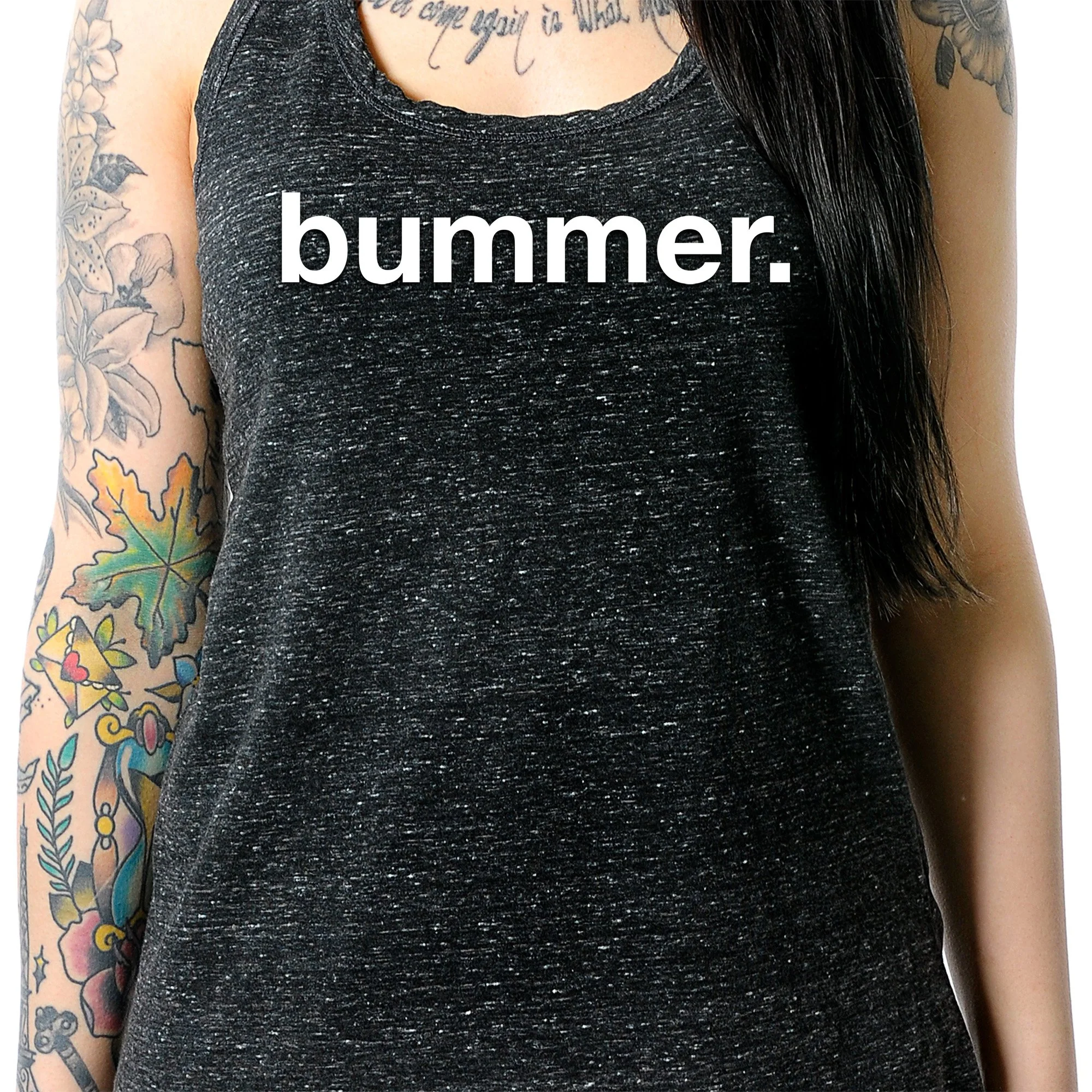 Bummer Black Gray Cosmic Twist Back Tank Top - Image 3