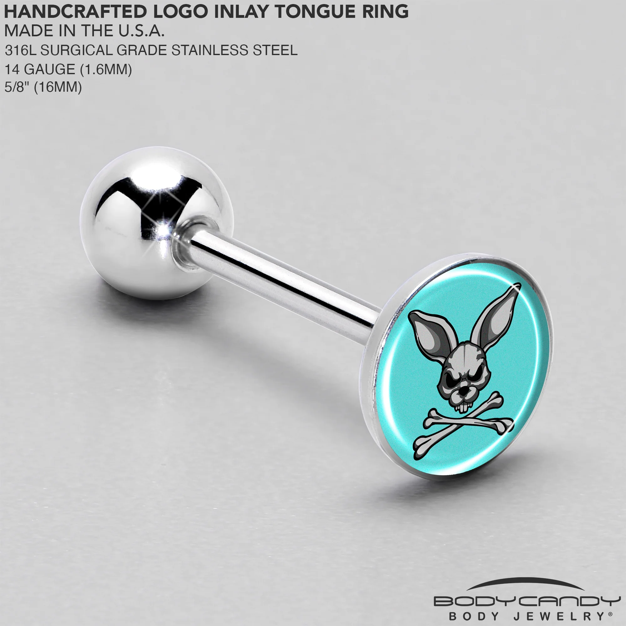 Bunny and Crossbones Barbell Tongue Ring by Onyx O - Image 4