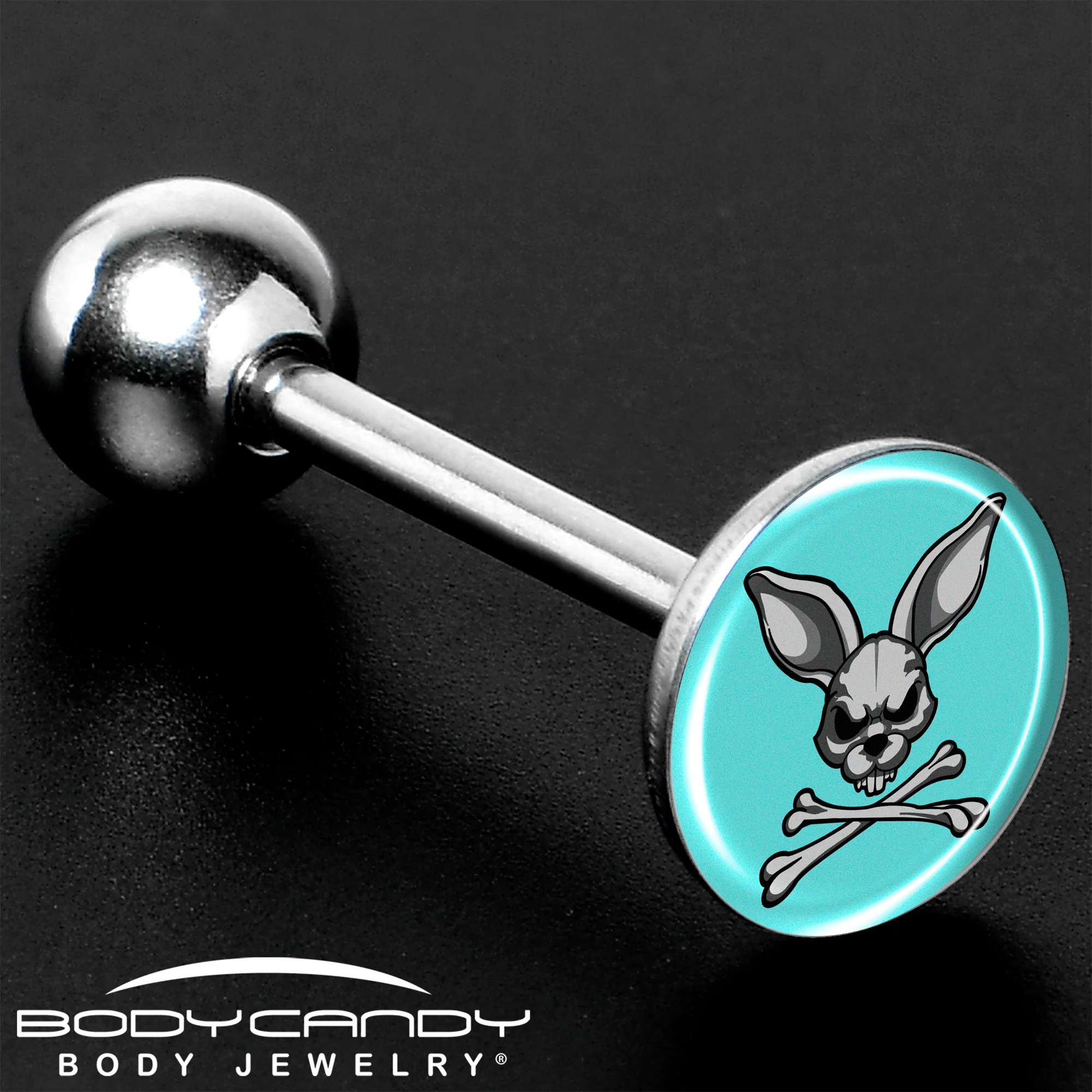 Bunny and Crossbones Barbell Tongue Ring by Onyx O - Image 8