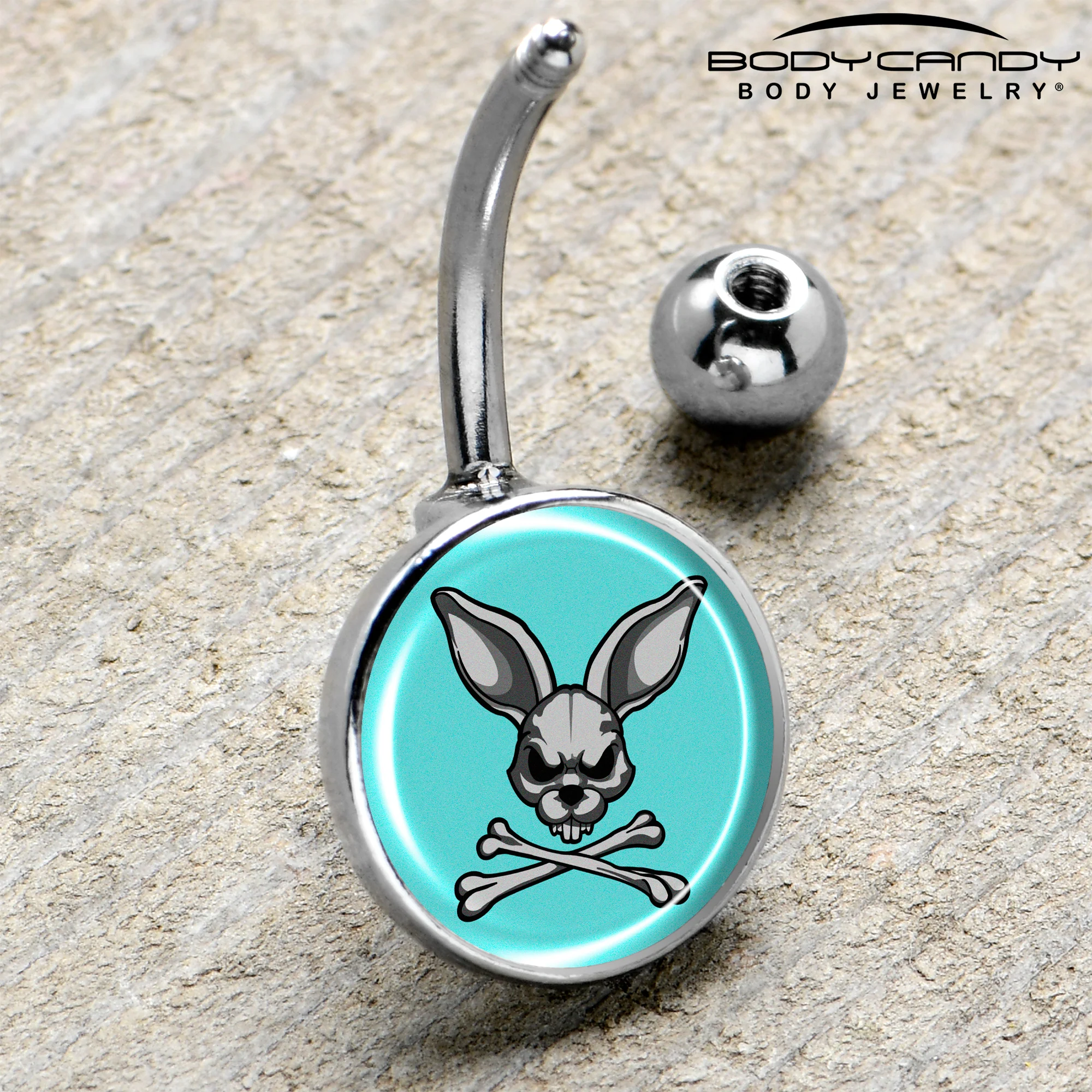Bunny and Crossbones Belly Ring by Onyx O - Image 4