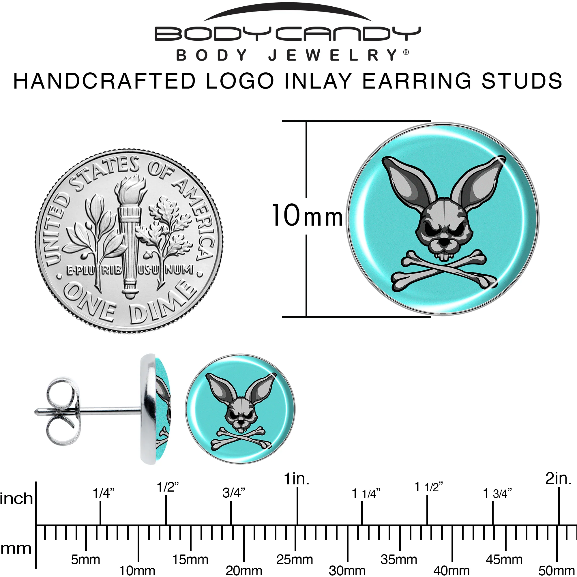 Bunny and Crossbones Stud Earrings by Onyx O - Image 6