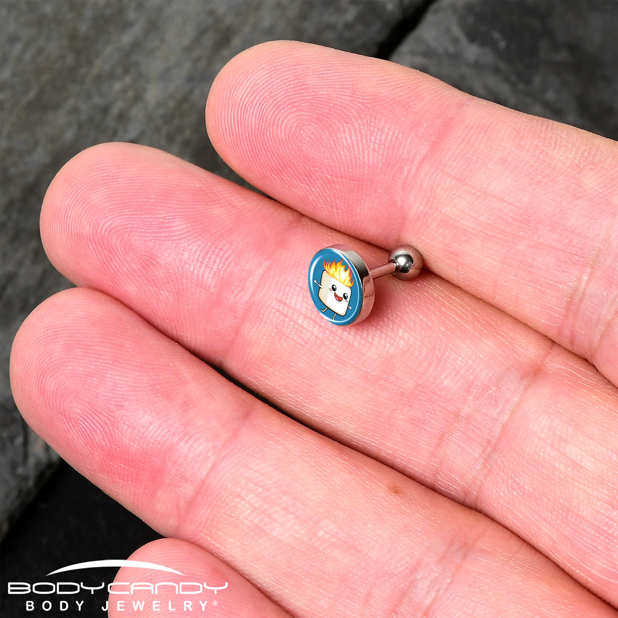 16G 1/4 Burning Marshmallow Tragus Cartilage Earring by Onyx O - Image 2